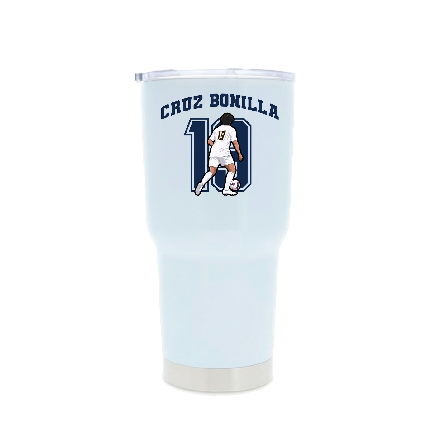 30oz Stainless Steel Tumbler — Number in White