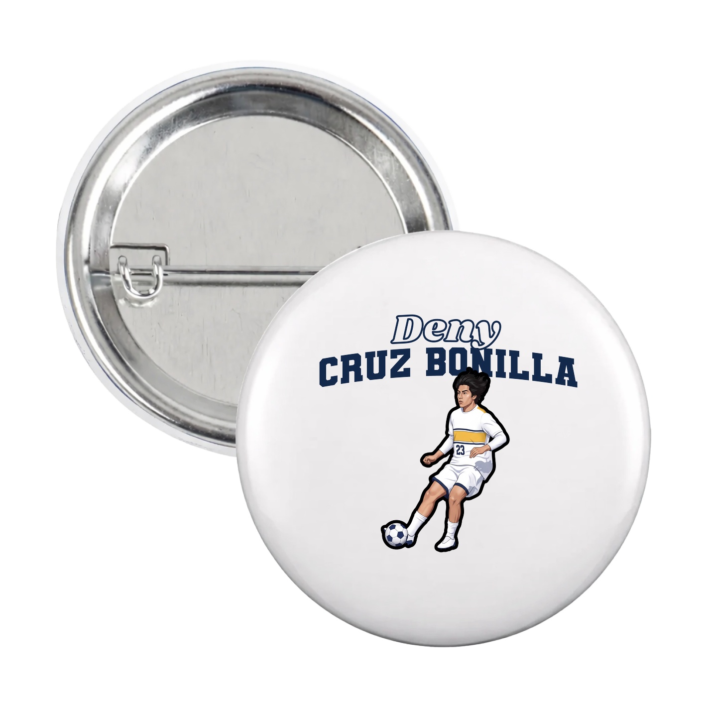Game Day Button — Name Arch in White