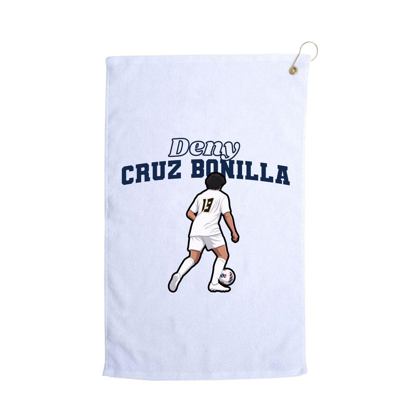 Golf Towel — Name Arch in White
