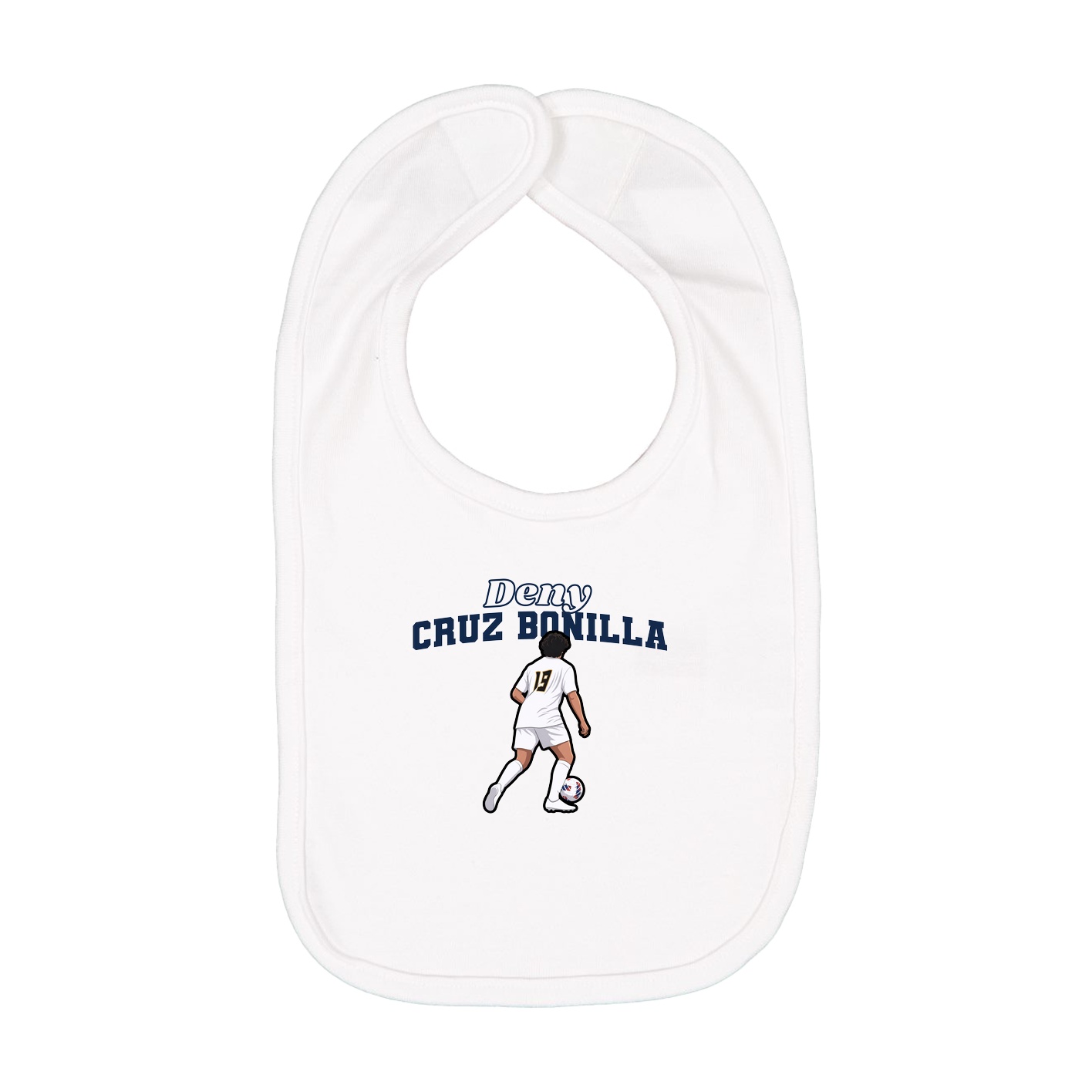 Infant Bib — Name Arch in White