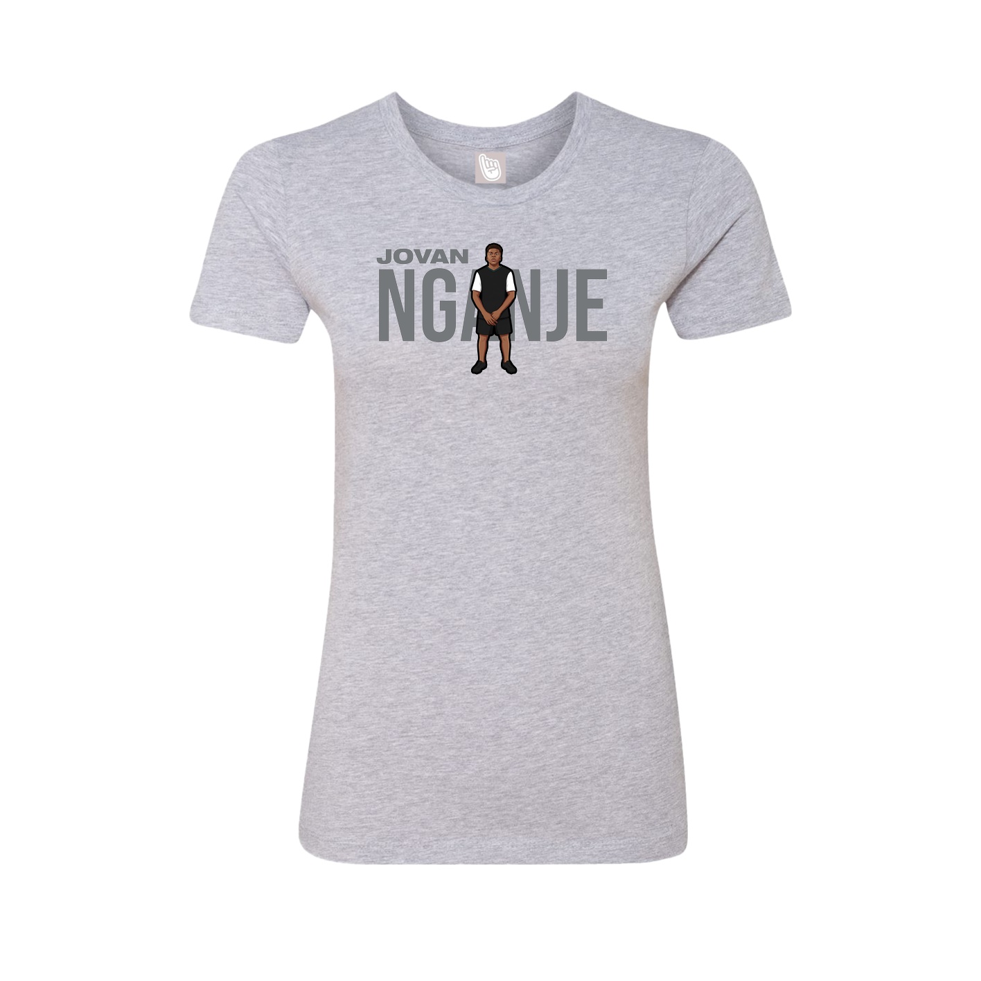 Fitted Women's Tee — Player Name in Grey