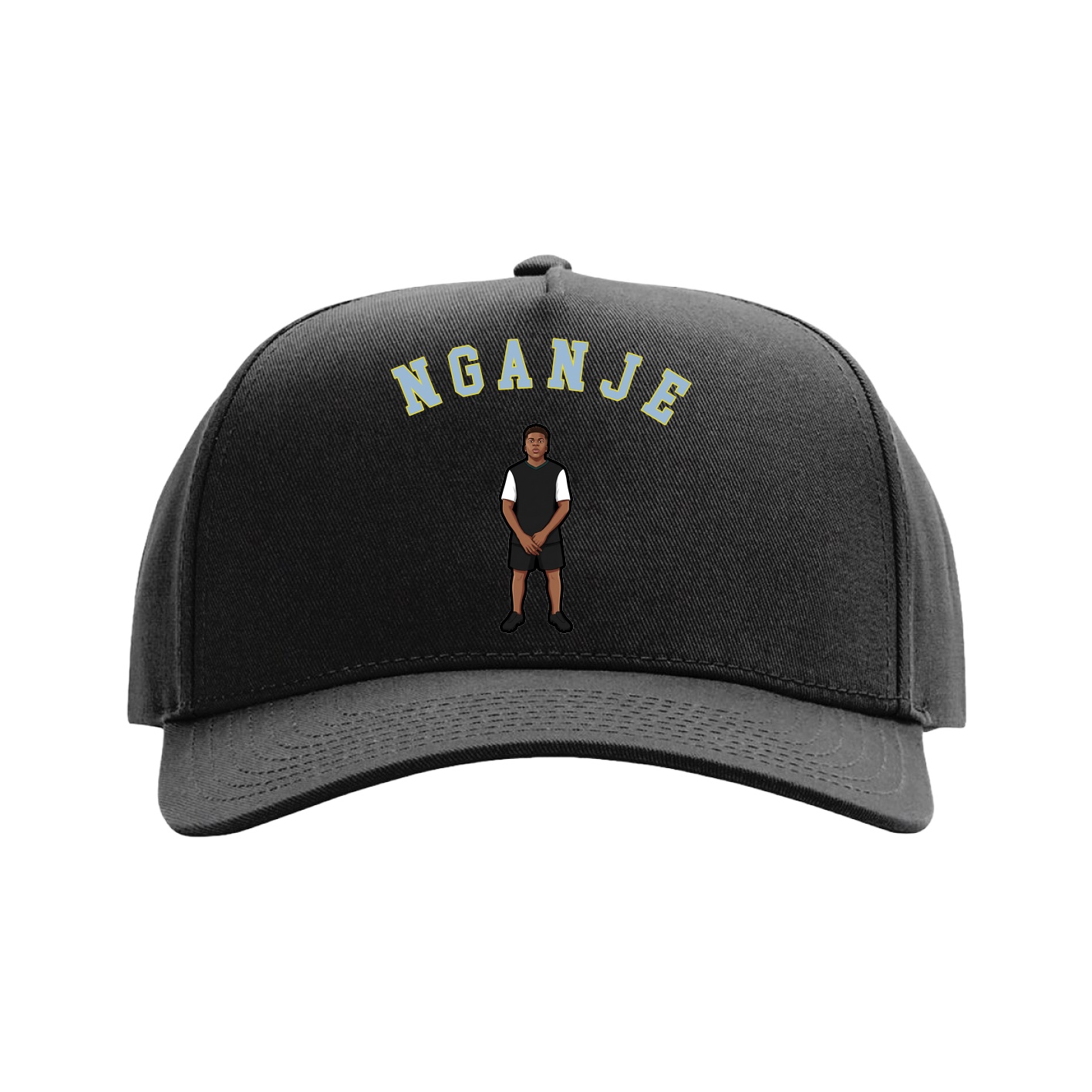 Full Fabric Five-Panel Champ Cap — Shirsey Arch in Black