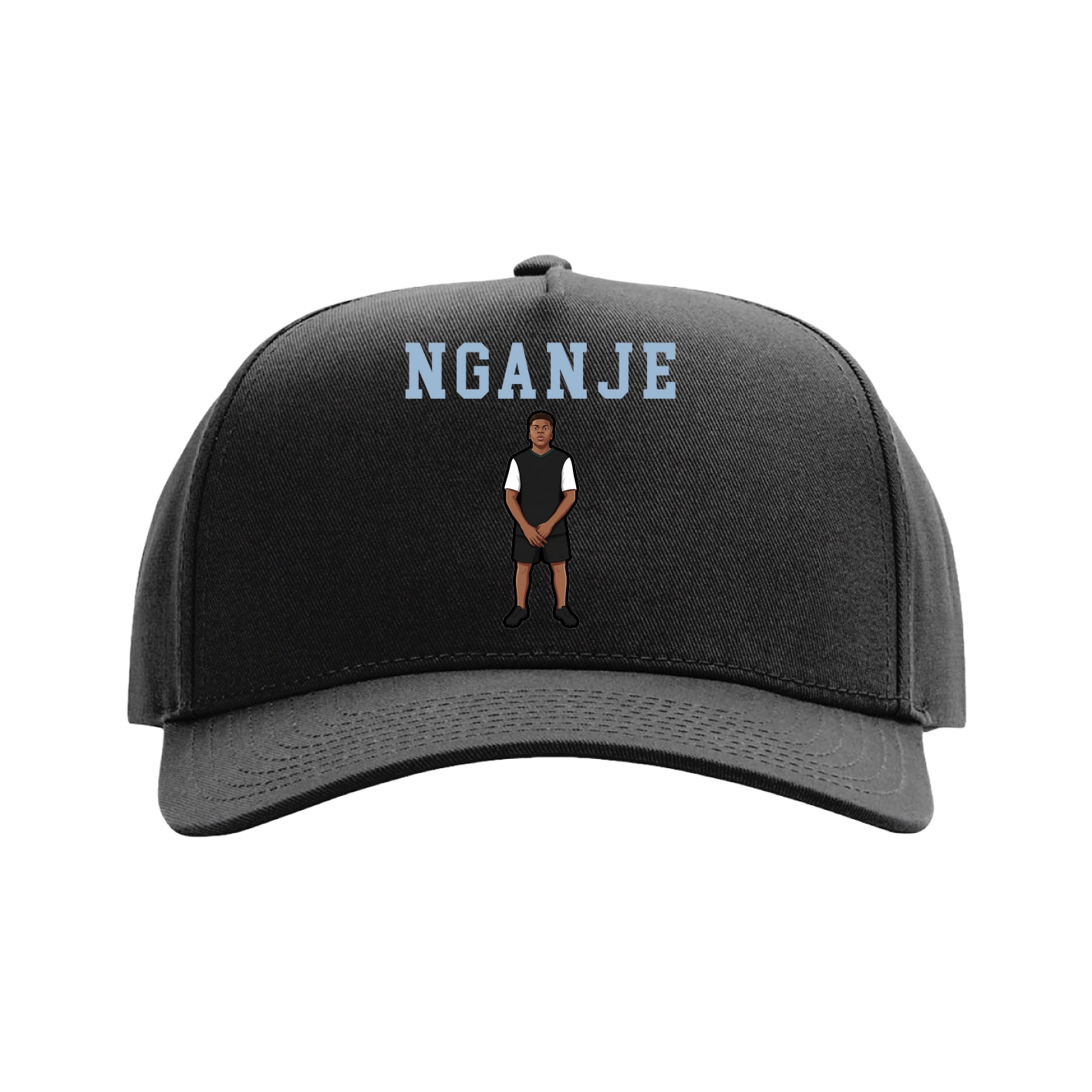 Full Fabric Five-Panel Champ Cap — Shirsey in Black