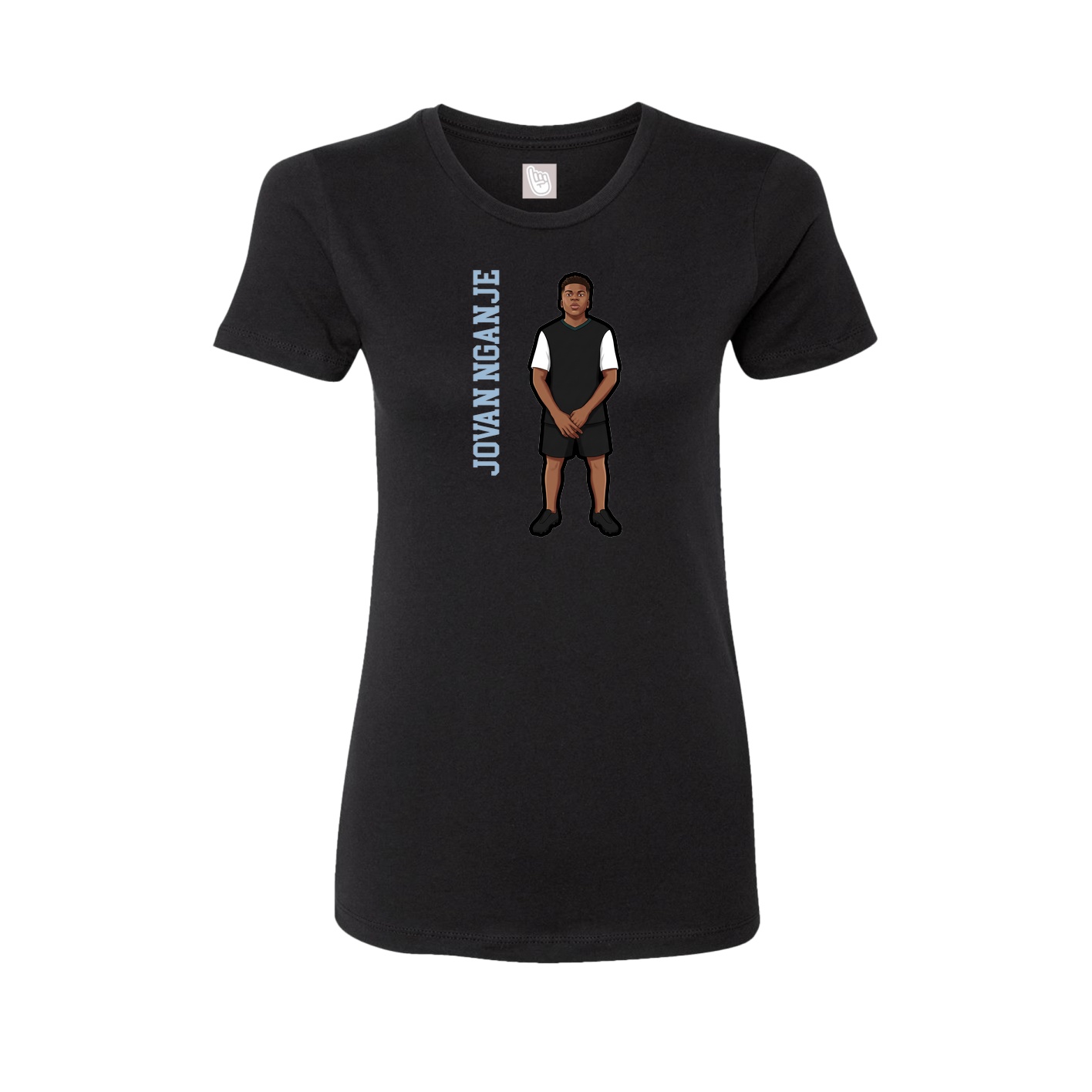 Fitted Women's Tee — Name Vertical in Black