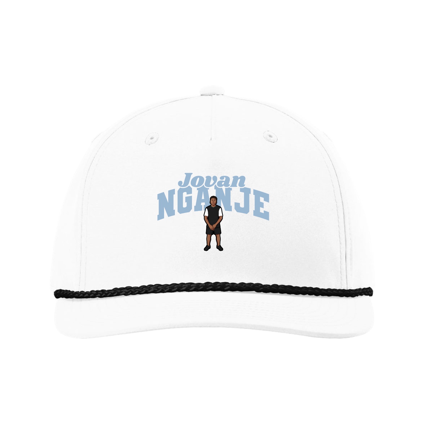 Five-Panel Classic Rope Cap — Signature Arch in White