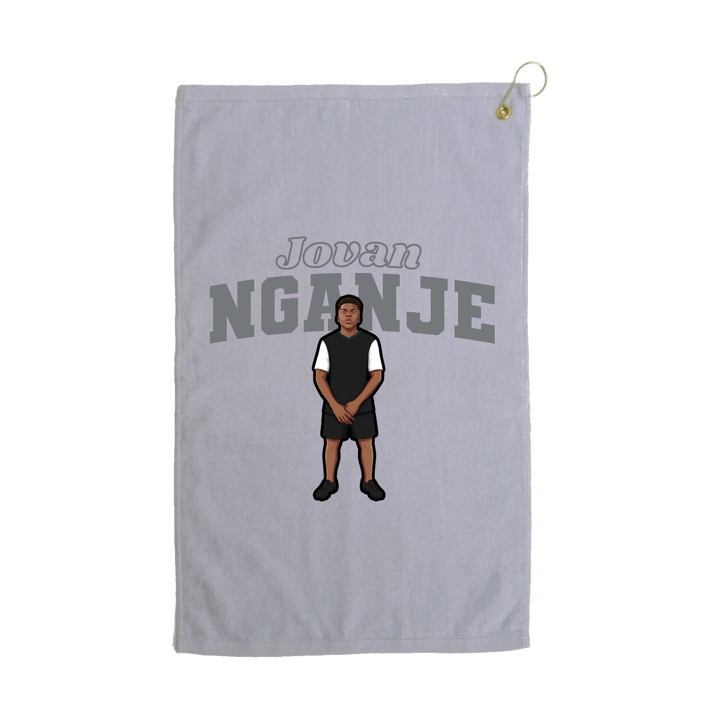 Golf Towel — Name Arch in Grey