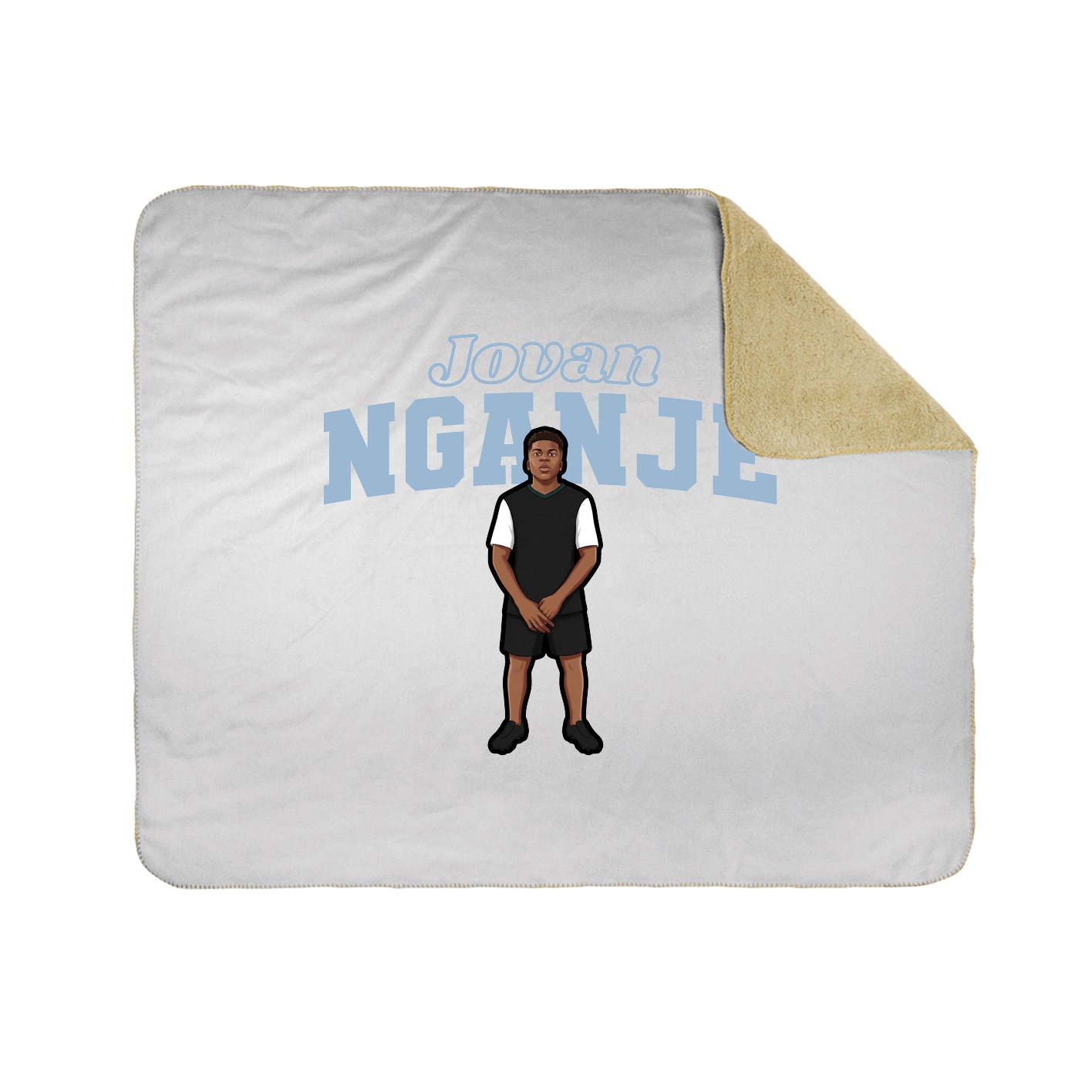 Throw Blanket — Name Arch in White