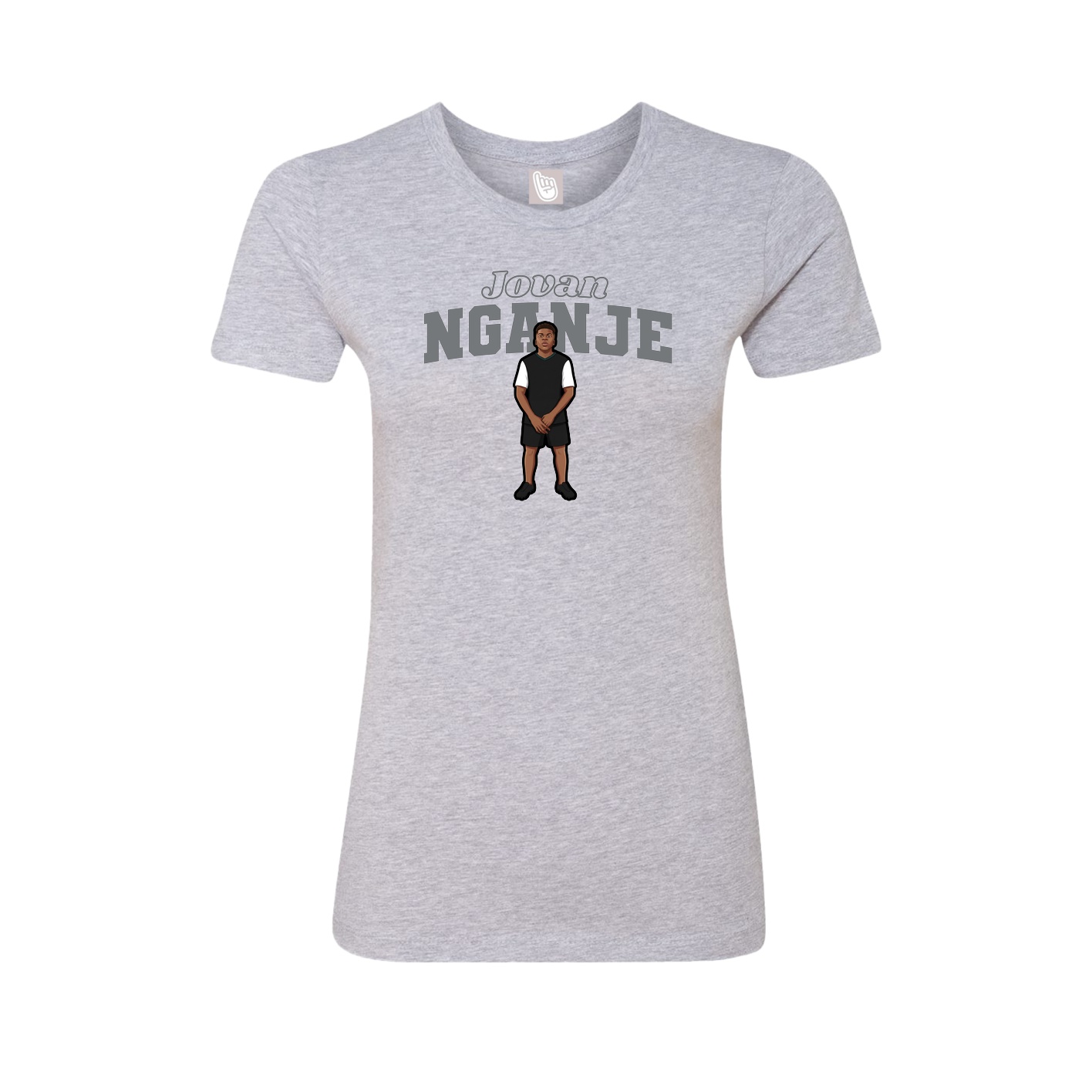 Fitted Women's Tee — Name Arch in Grey