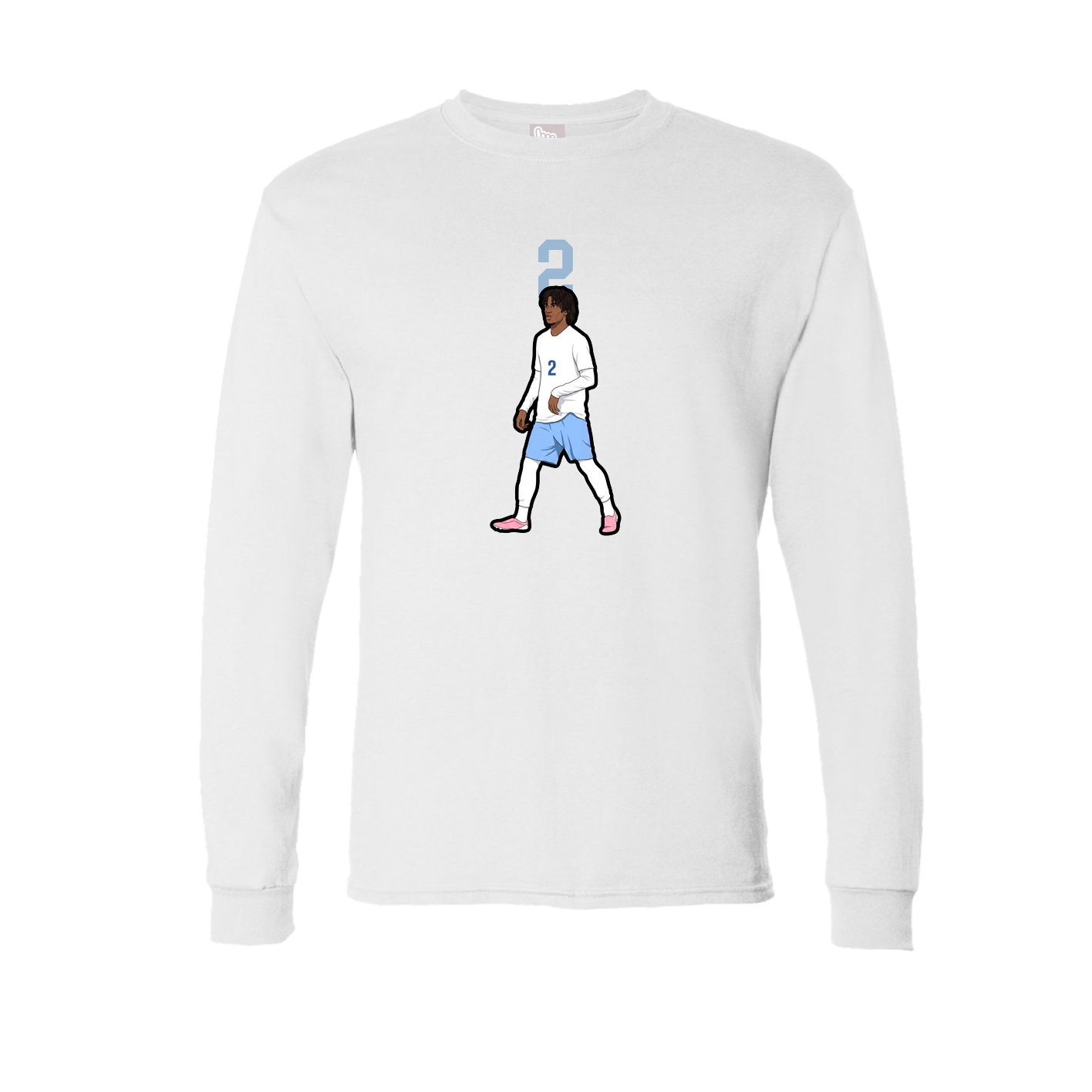 Long Sleeve Tee — Number Top in White