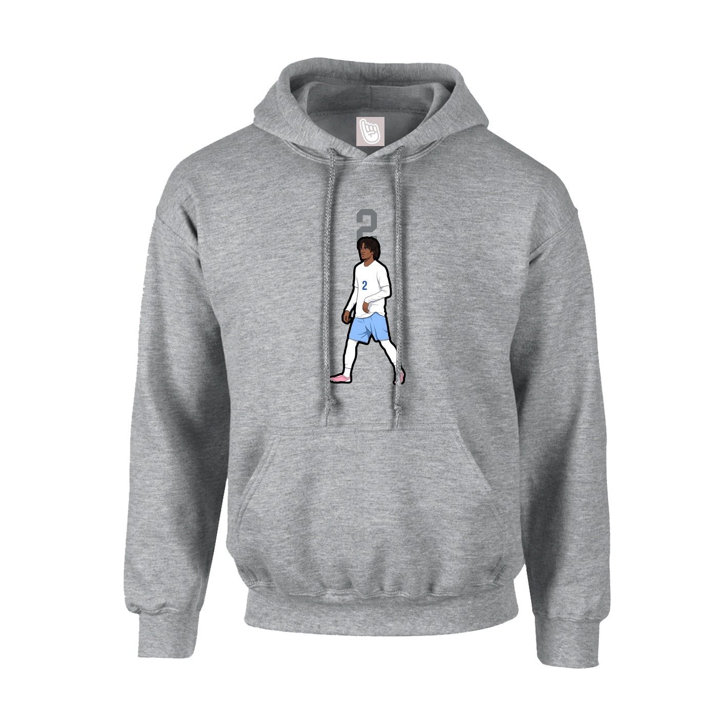 Youth Hoodie — Number Top in Grey