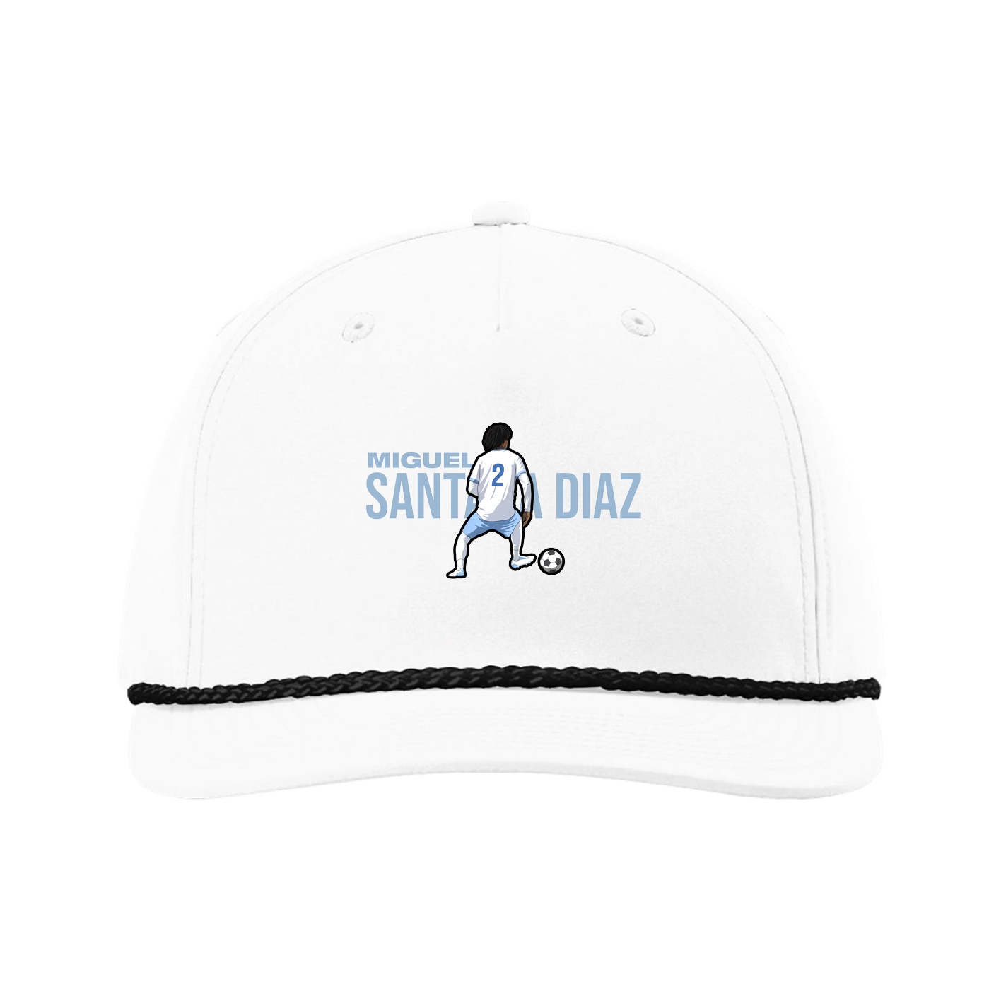 Five-Panel Classic Rope Cap — Player Name in White