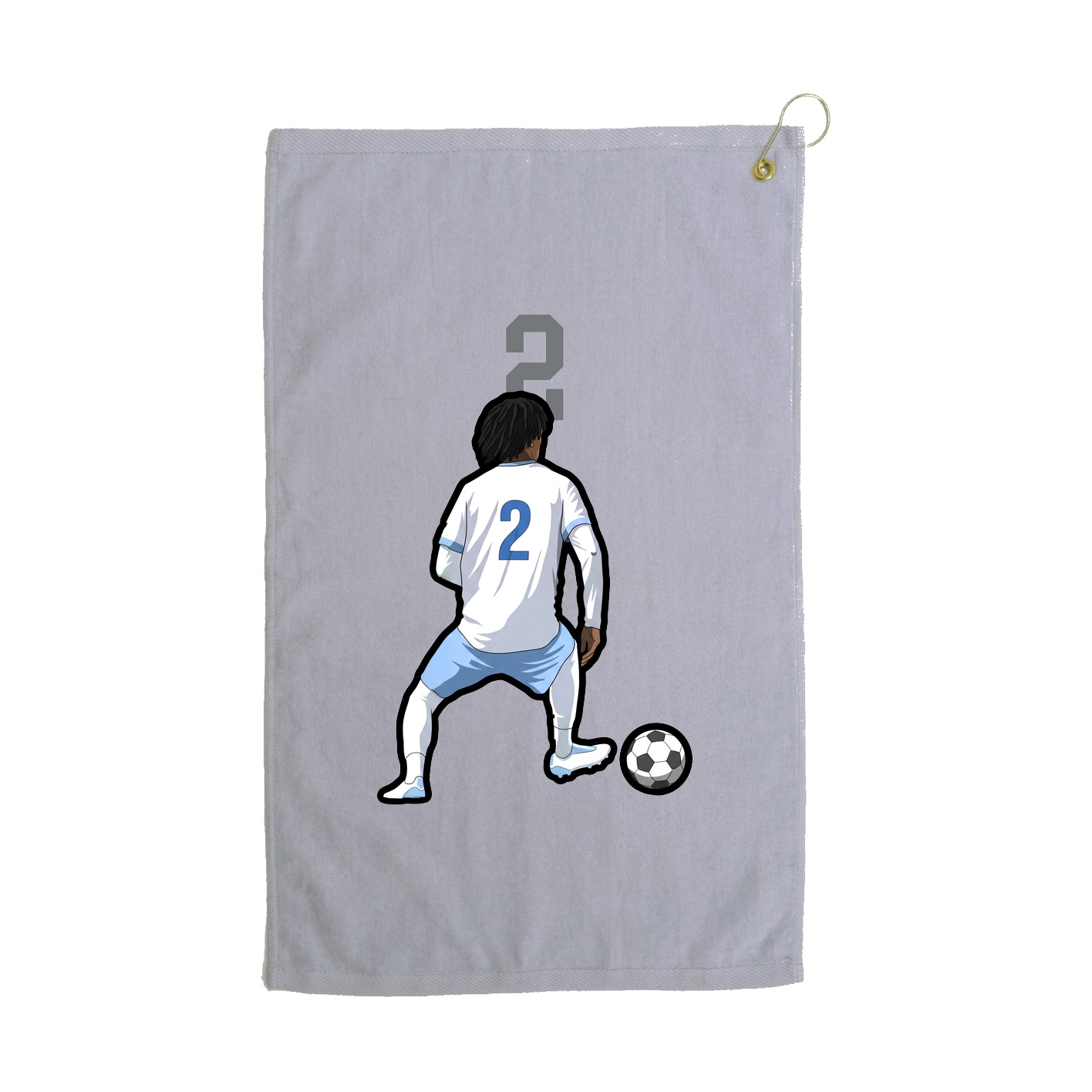 Golf Towel — Number Top in Grey