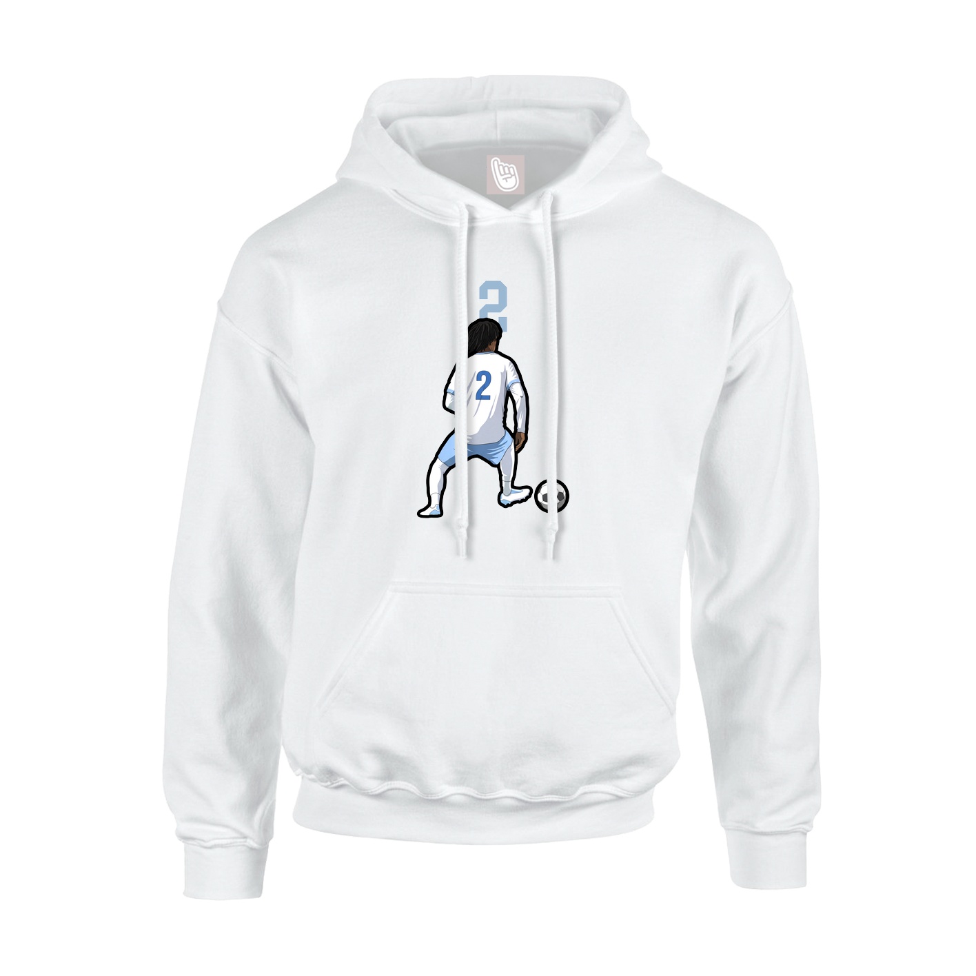 Youth Hoodie — Number Top in White