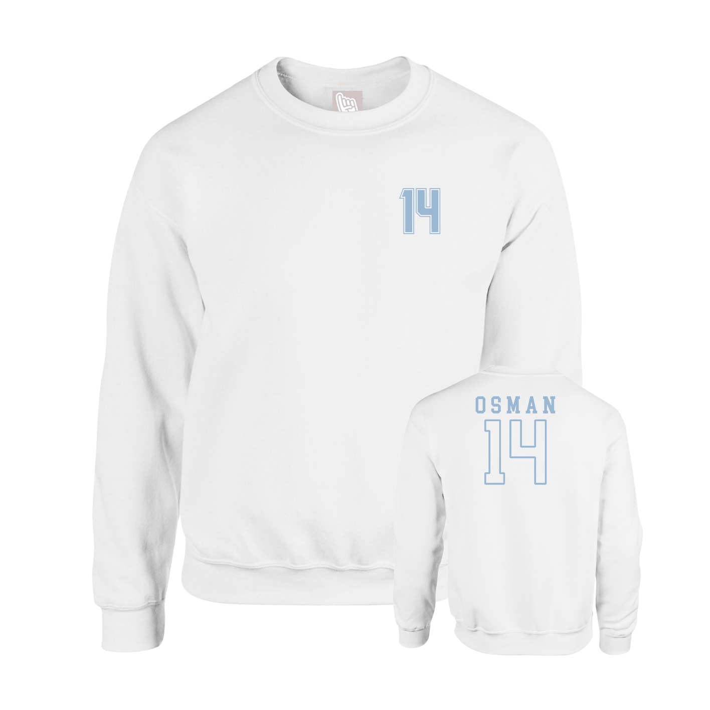 Fleece Crew — Chest Back in White