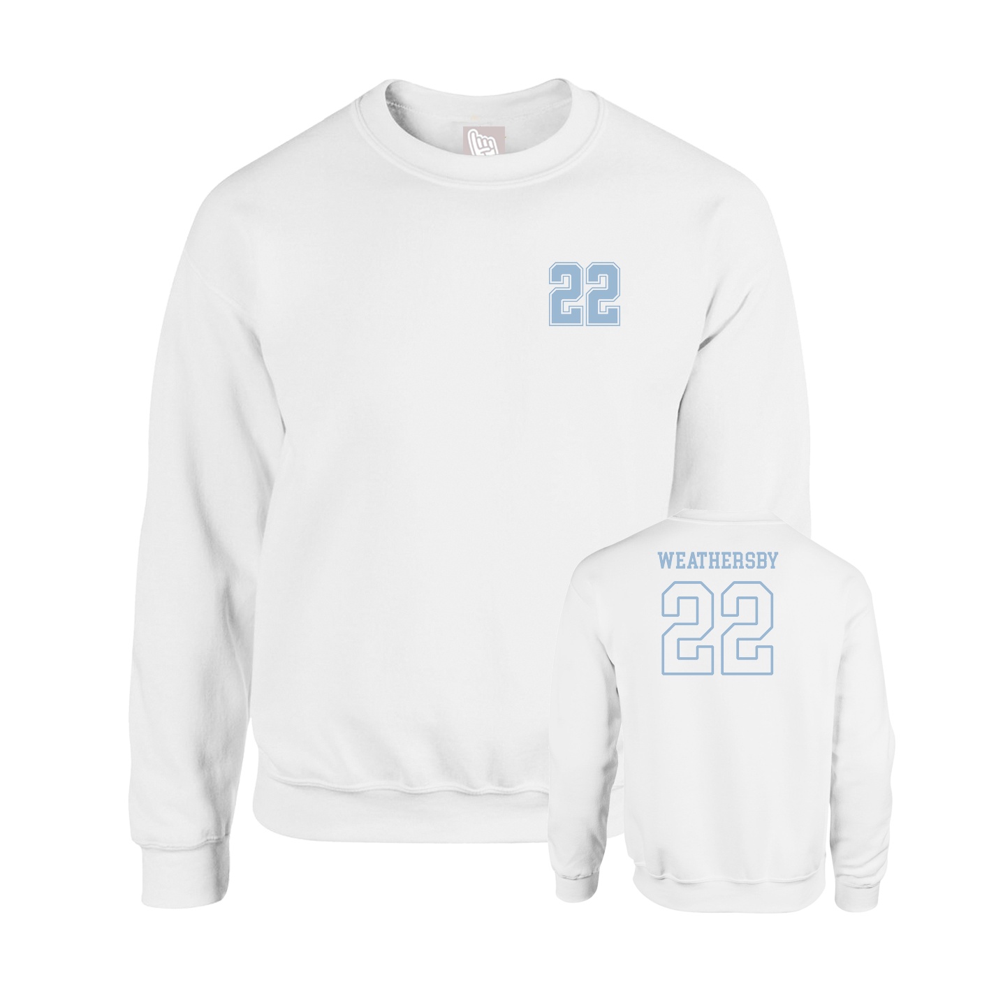Fleece Crew — Chest Back in White