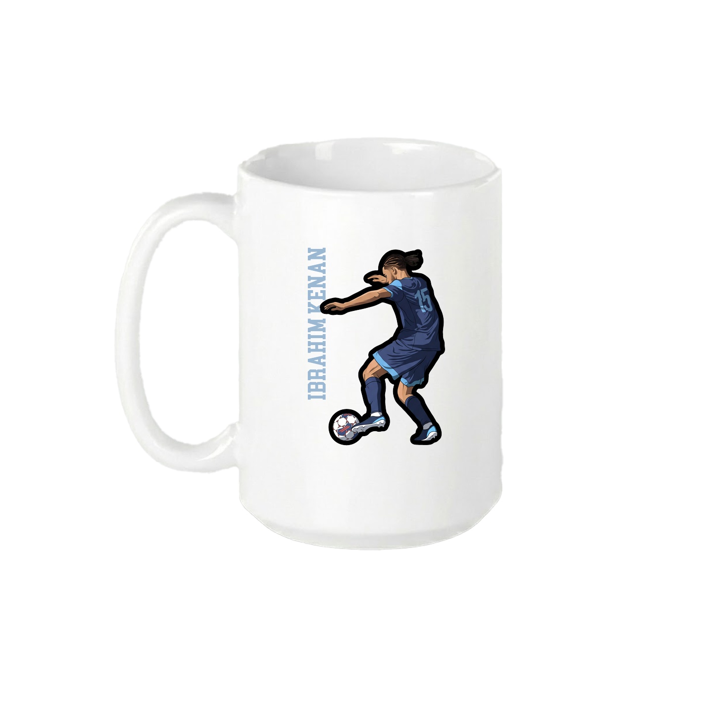 15oz Coffee Mug — Name Vertical in White