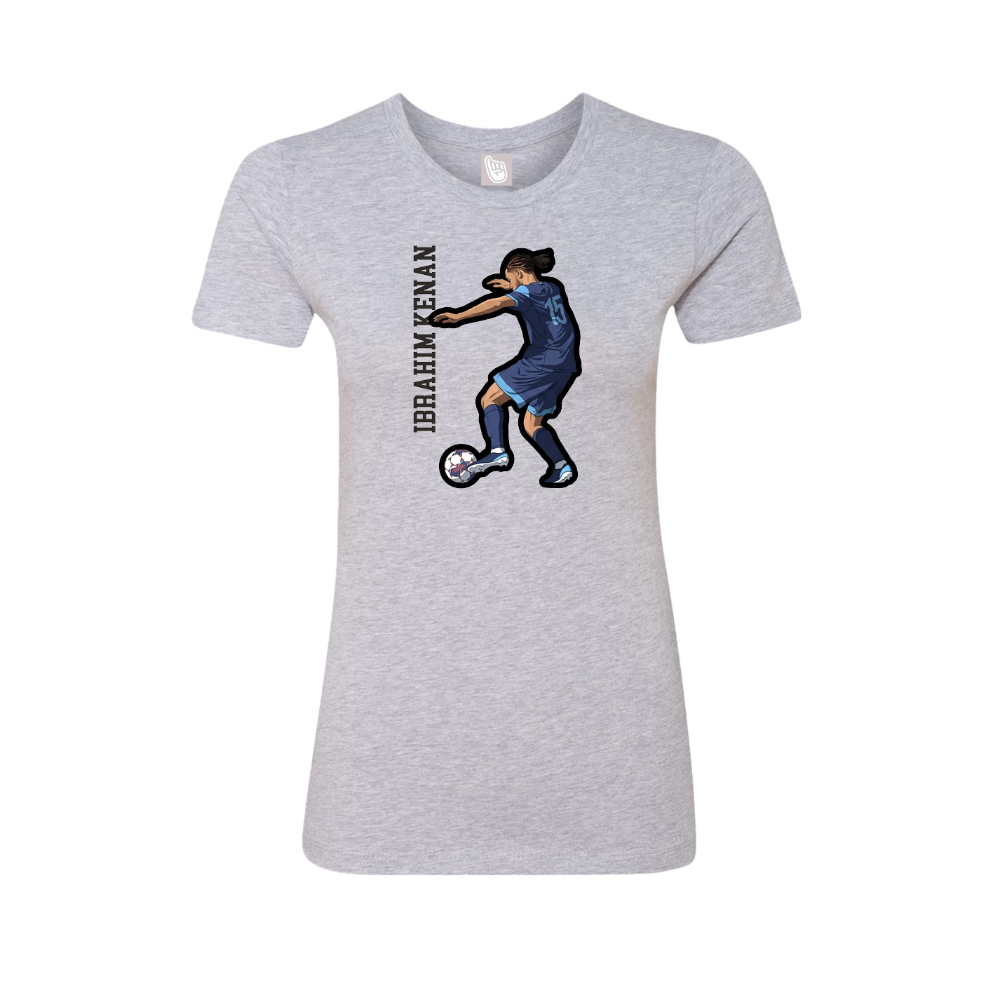 Womens Tee — Name Vertical in Grey