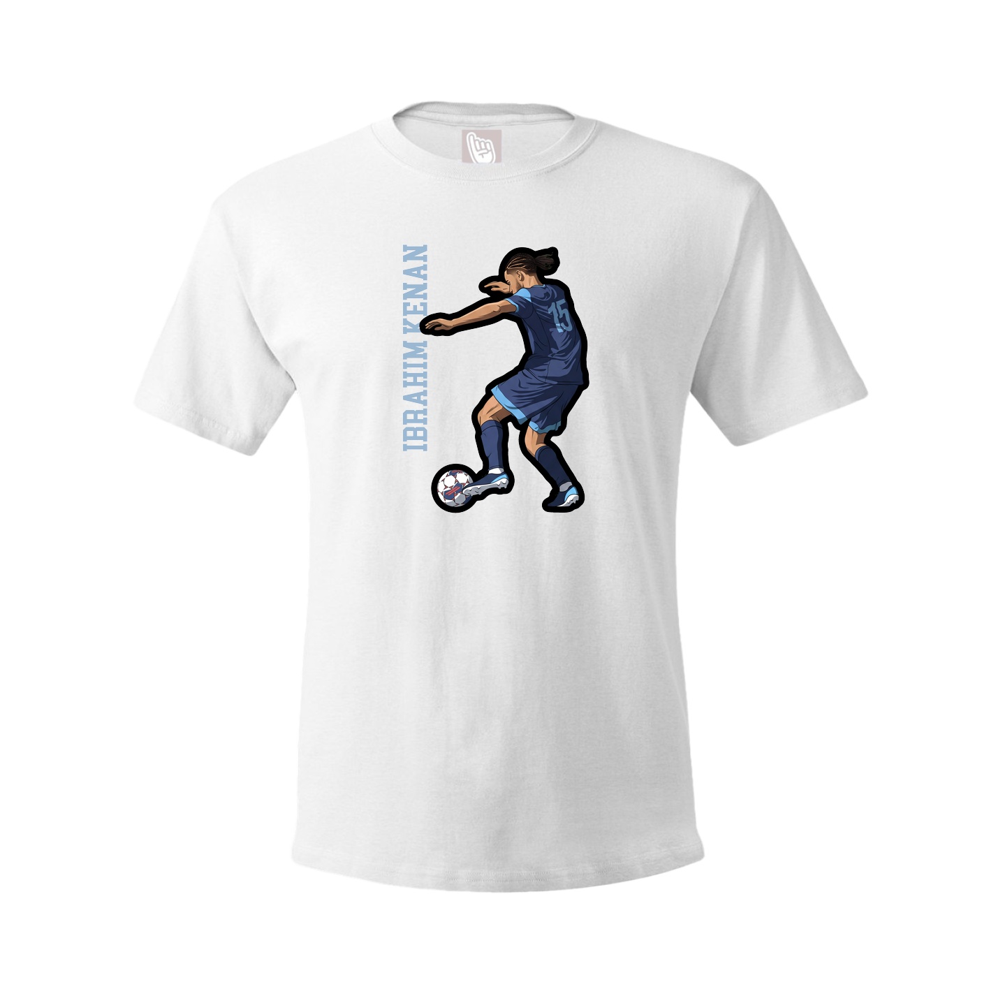 Youth Tee — Name Vertical in White