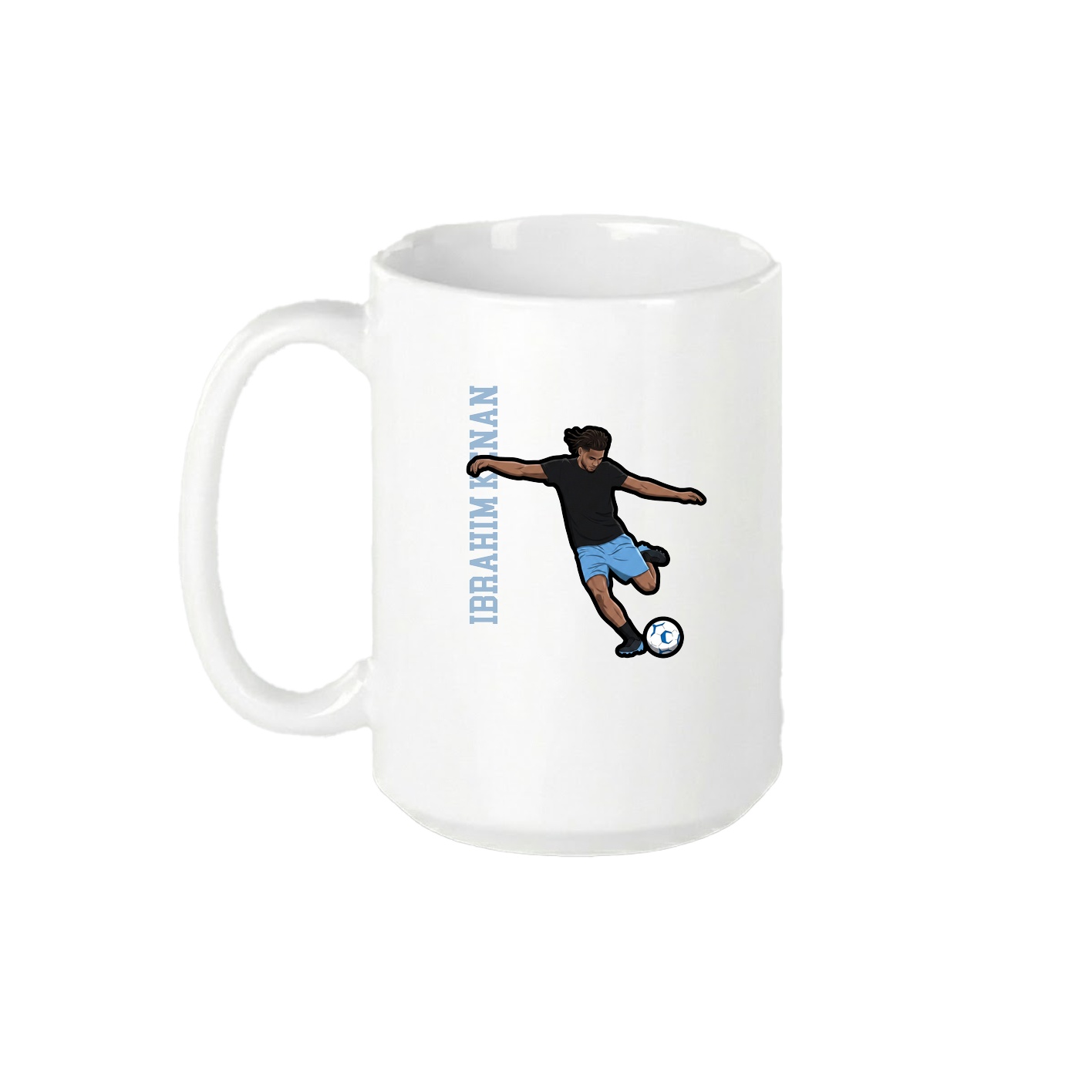 15oz Coffee Mug — Name Vertical in White