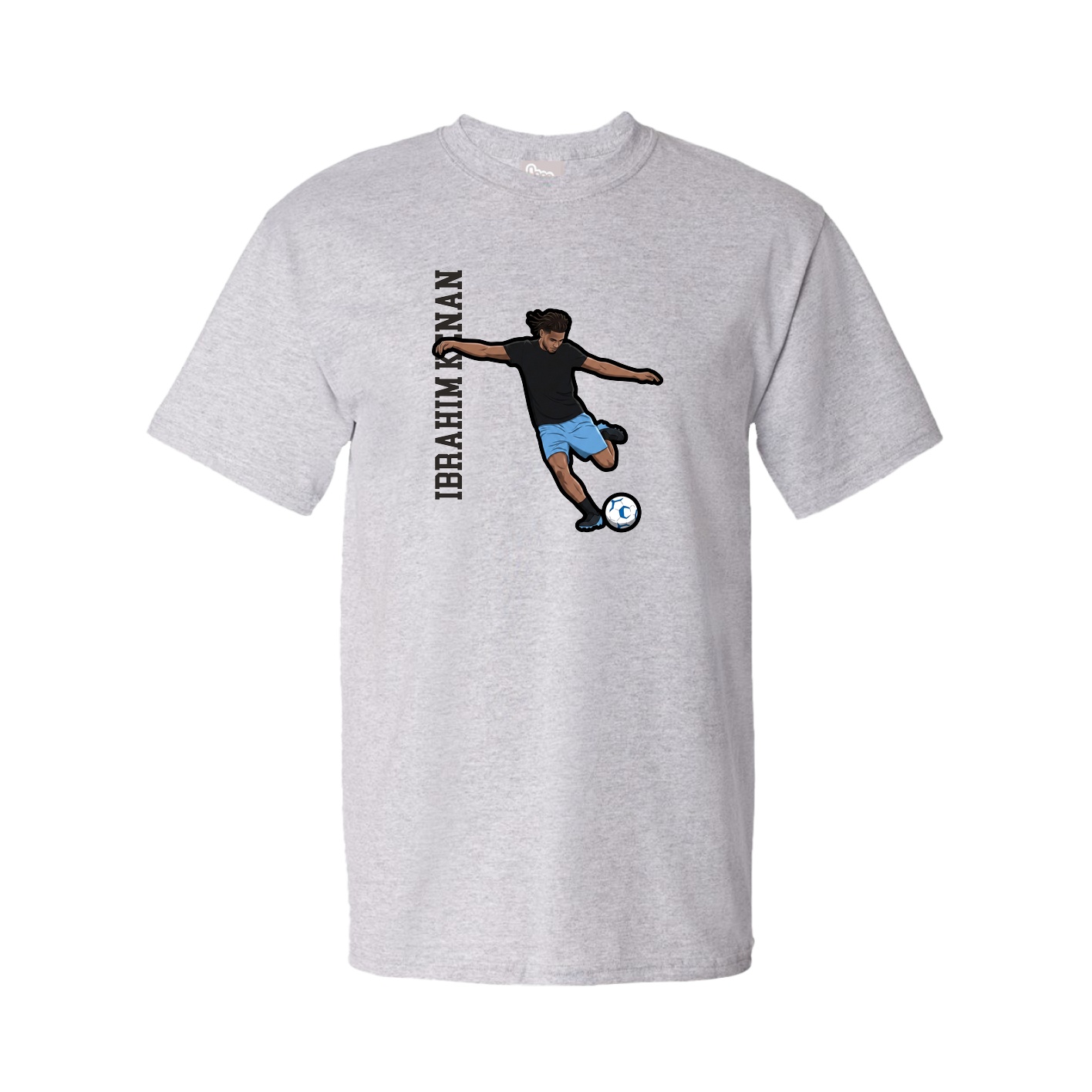 Tee — Name Vertical in Grey