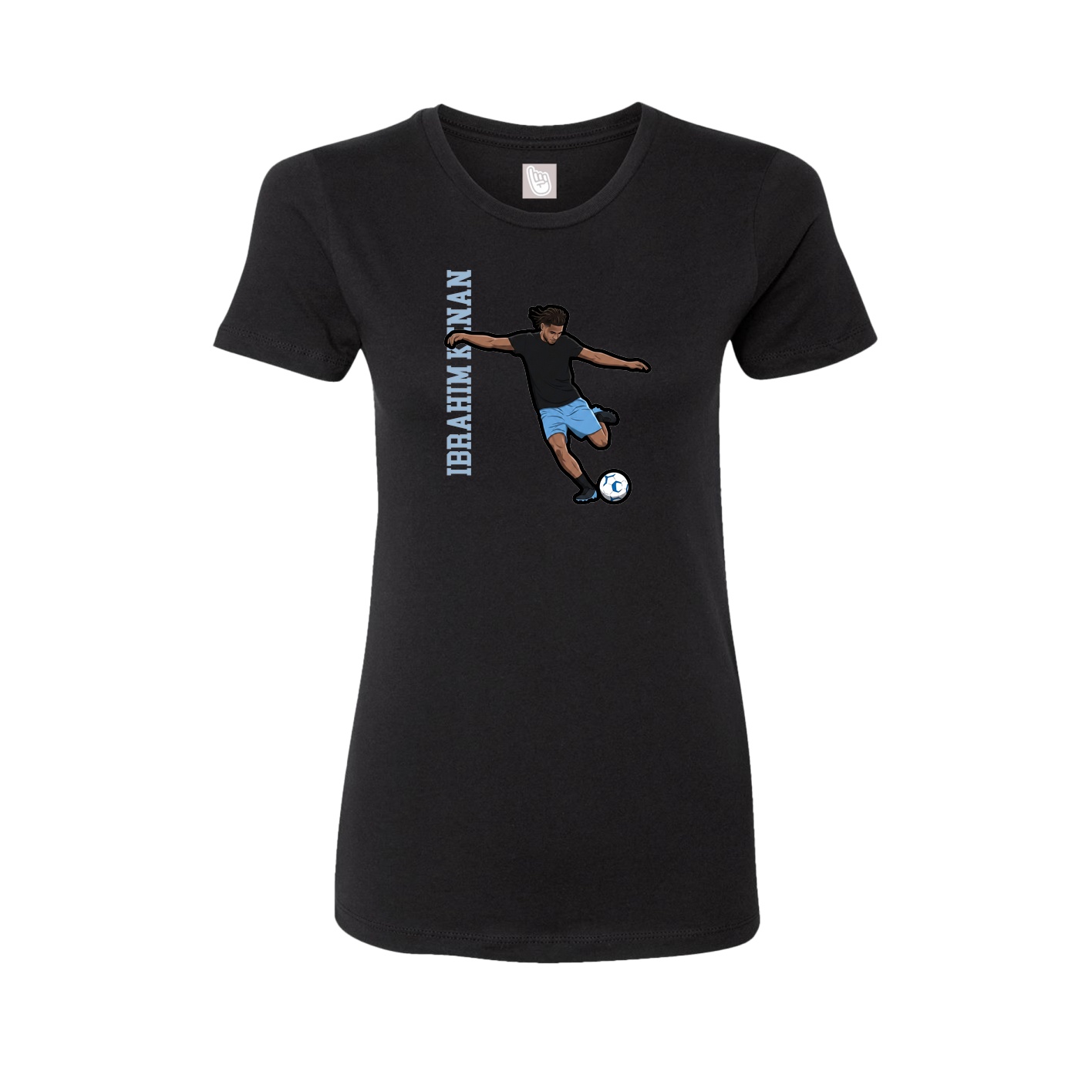 Fitted Women's Tee — Name Vertical in Black