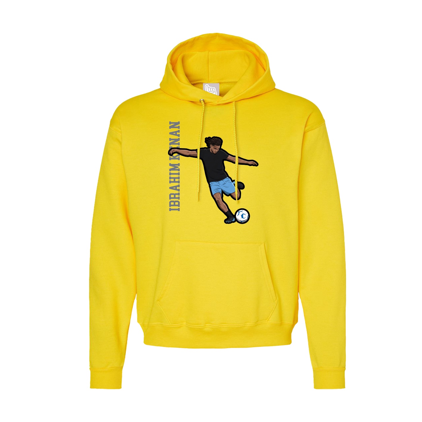 Hoodie — Name Vertical in Yellow