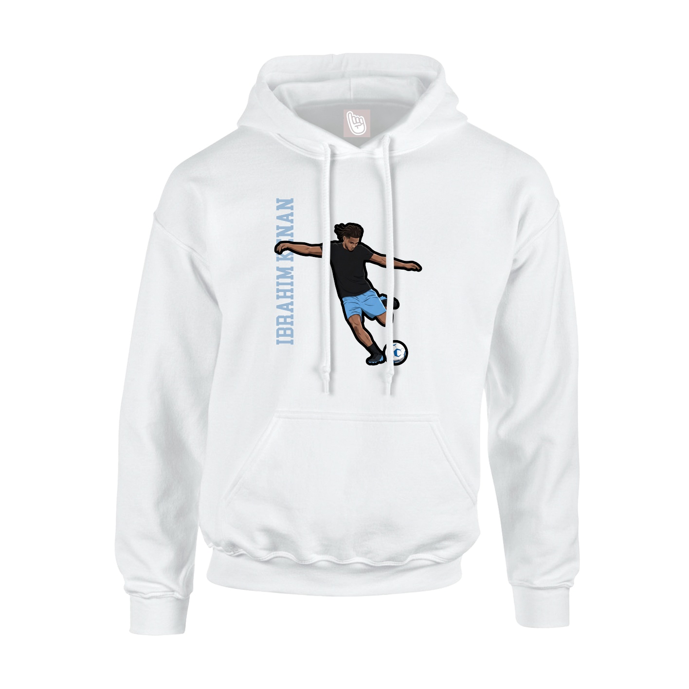 Youth Hoodie — Name Vertical in White