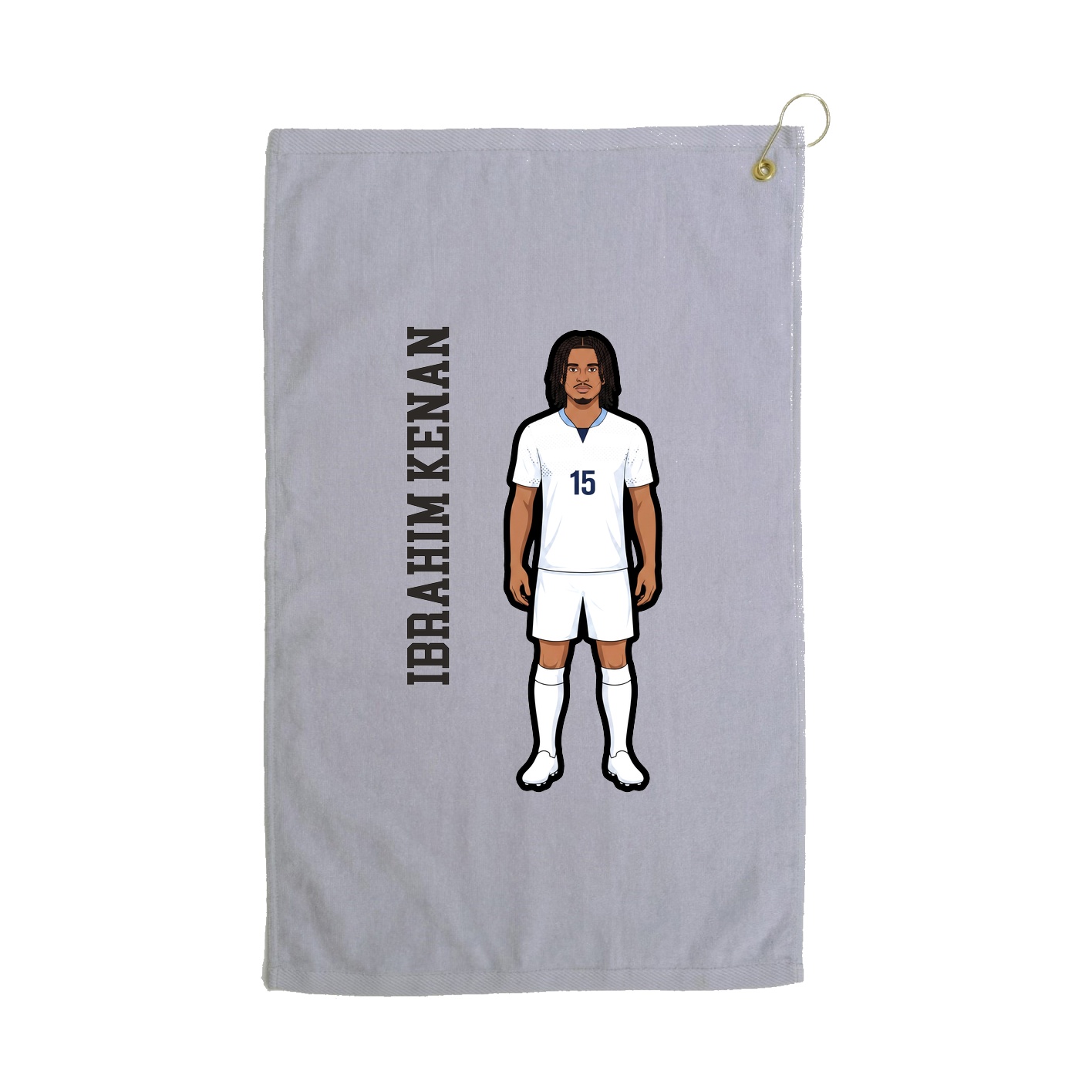 Golf Towel — Name Vertical in Grey