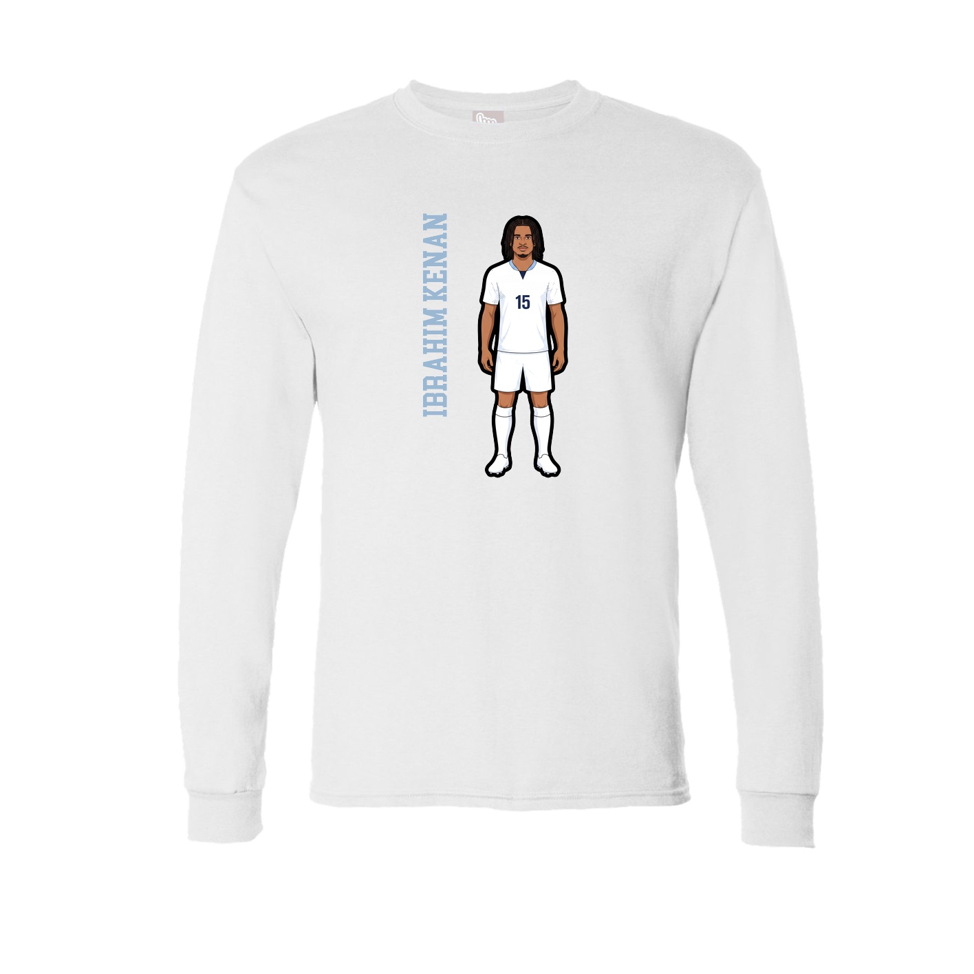 Long Sleeve Tee — Name Vertical in White