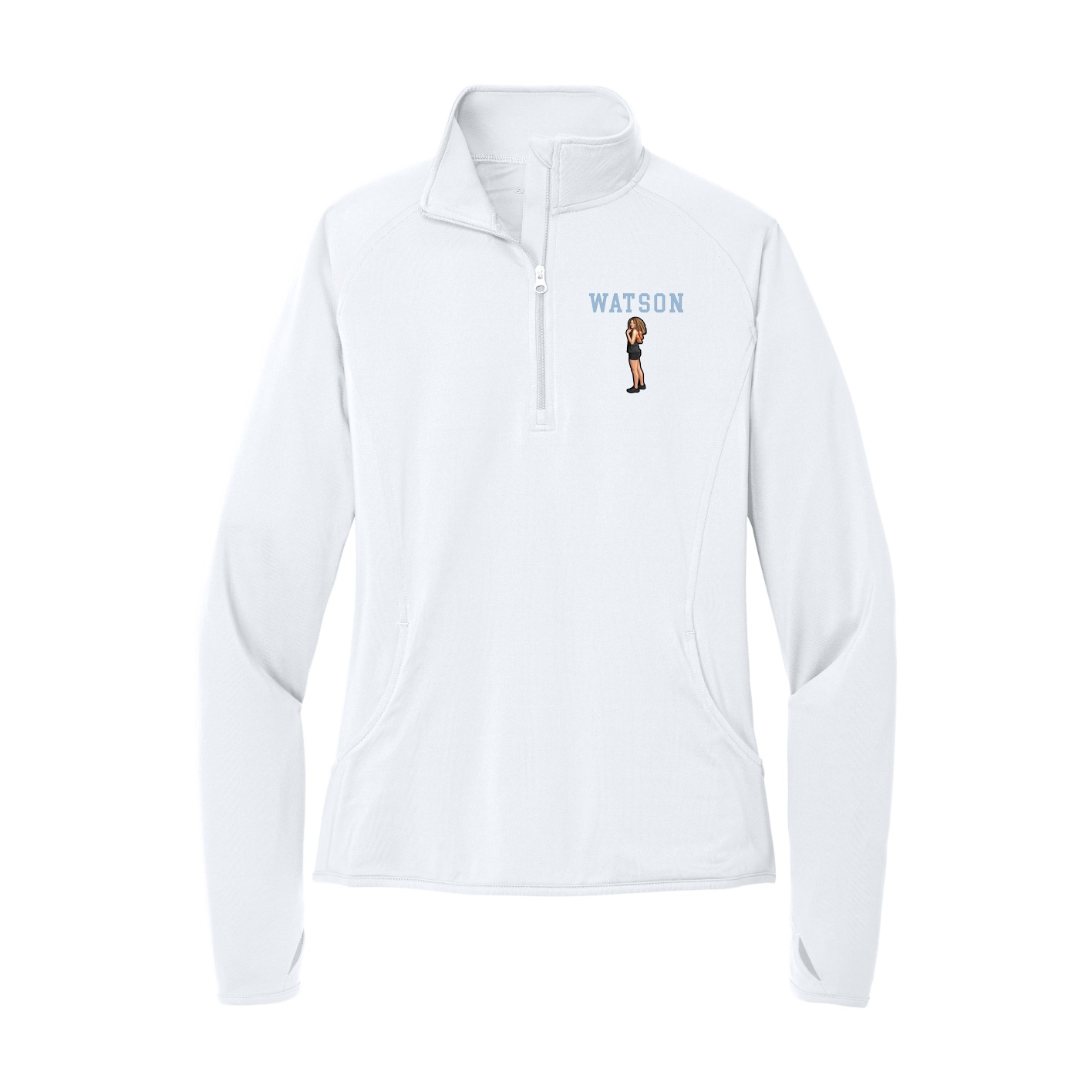 Women's Q-Zip Pullover — Shirsey in White