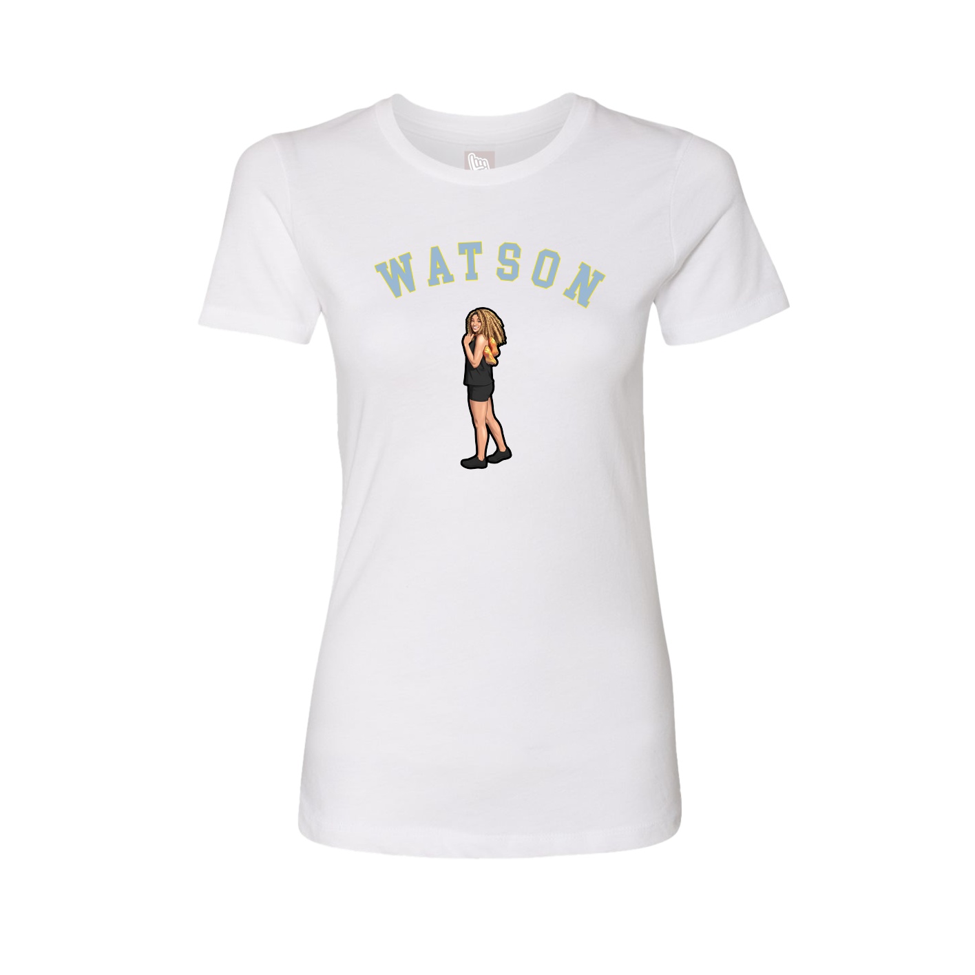 Fitted Women's Tee — Shirsey Arch in White