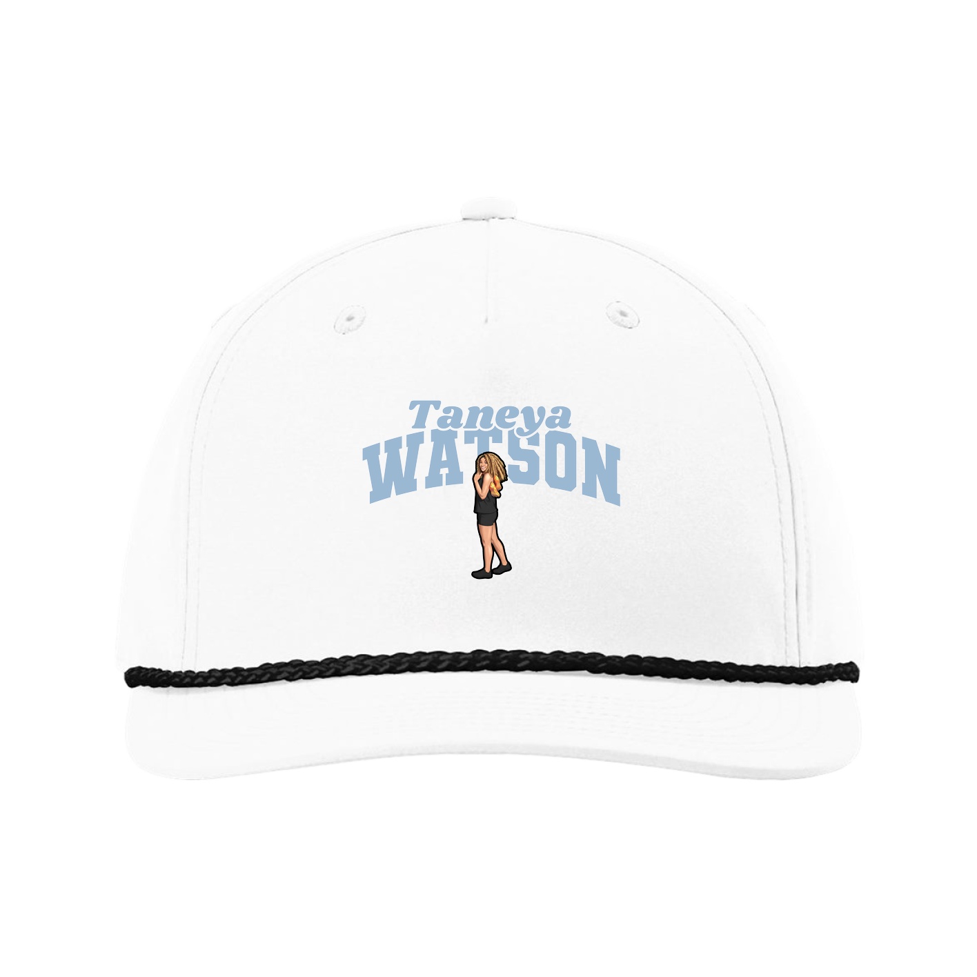 Five-Panel Classic Rope Cap — Signature Arch in White