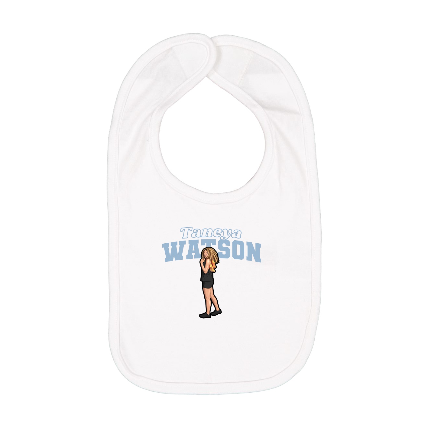 Infant Bib — Name Arch in White