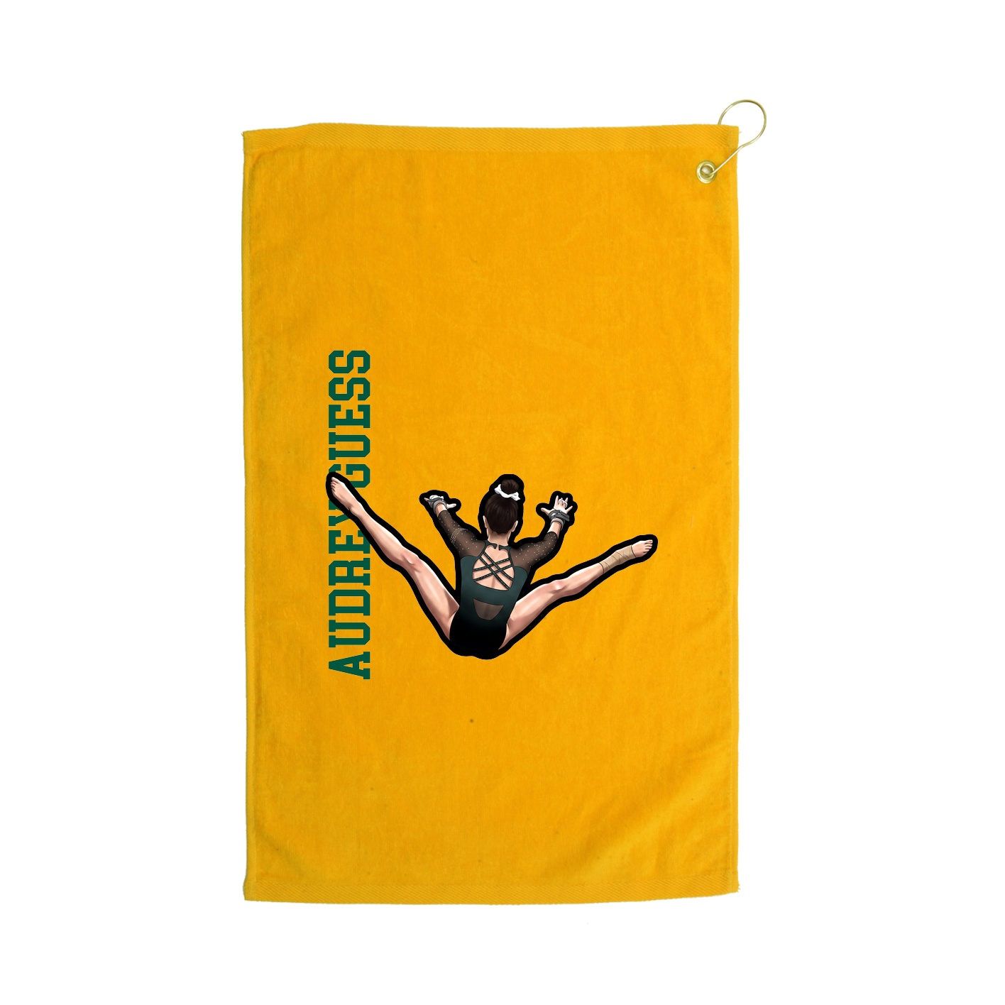 Golf Towel — Name Vertical in Gold
