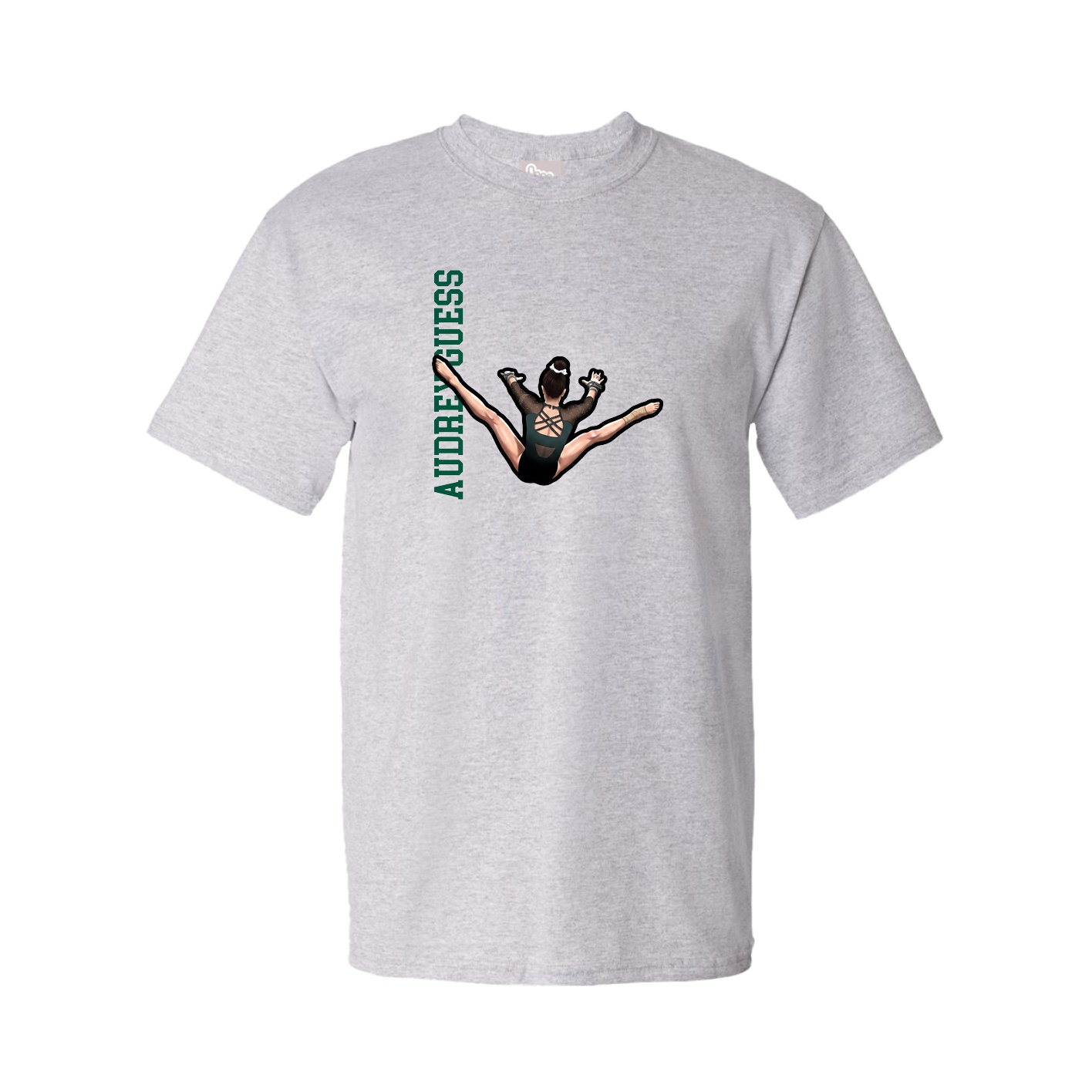 Youth Tee — Name Vertical in Grey