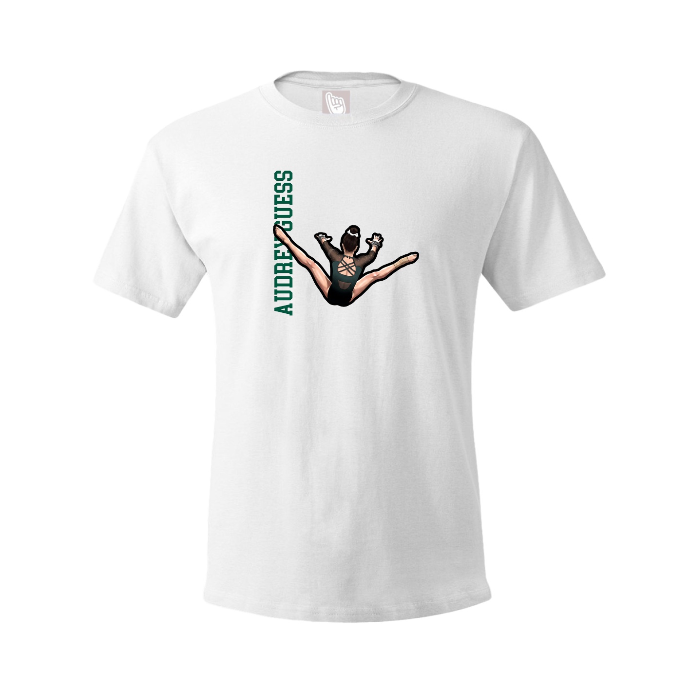 Youth Tee — Name Vertical in White