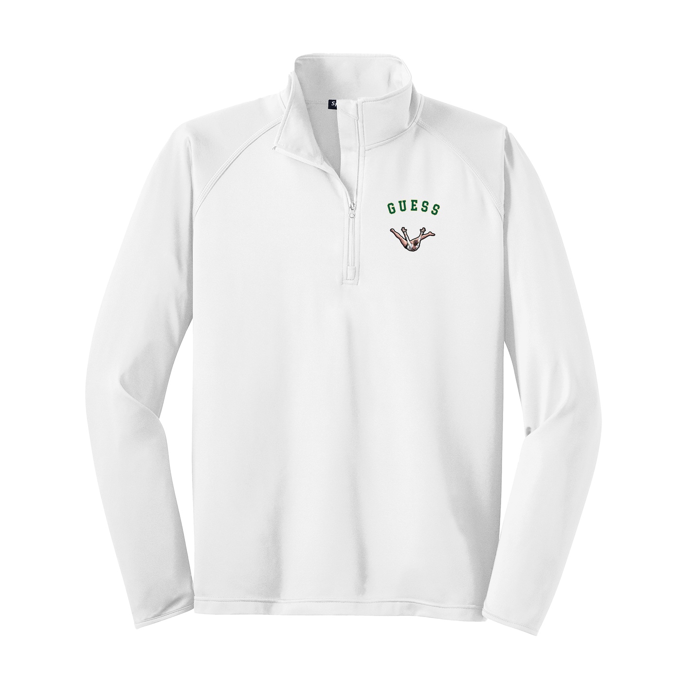 Q-Zip Pullover — Shirsey Arch in White