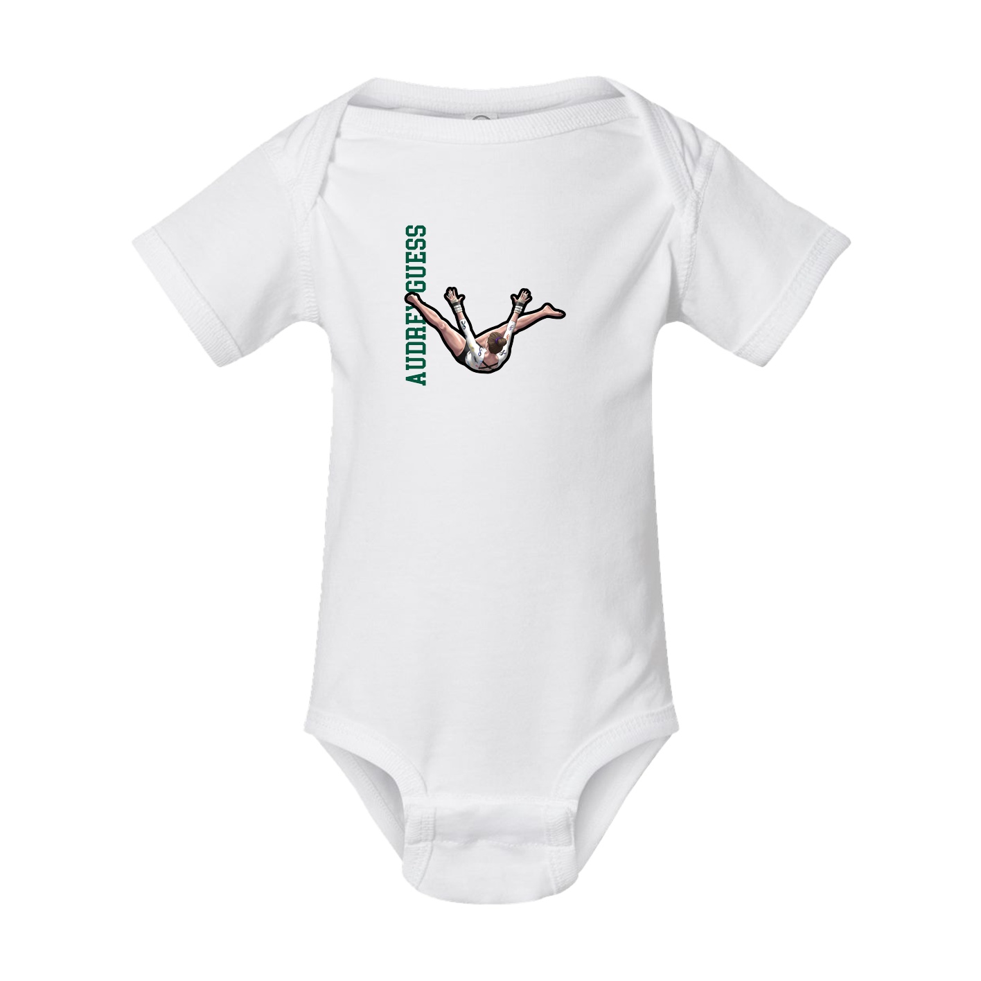 Baby Onesie — Name Vertical in White