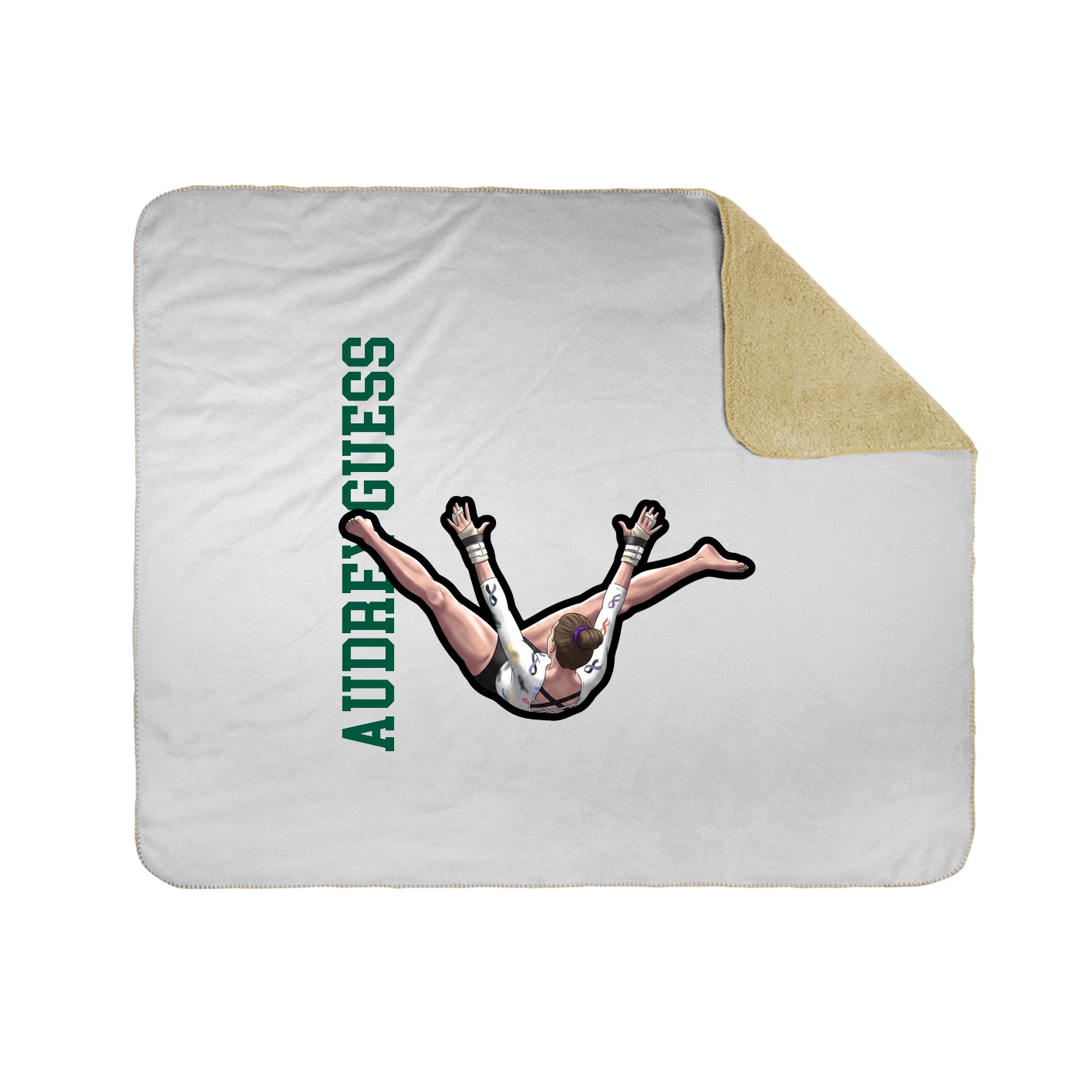 Throw Blanket — Name Vertical in White