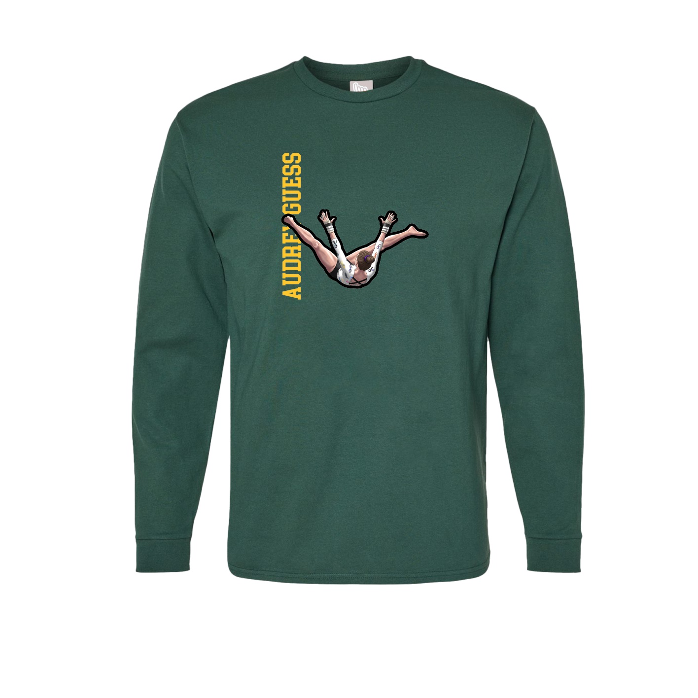Long Sleeve Tee — Name Vertical in Green