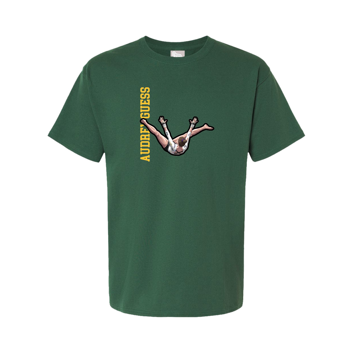 Youth Tee — Name Vertical in Green