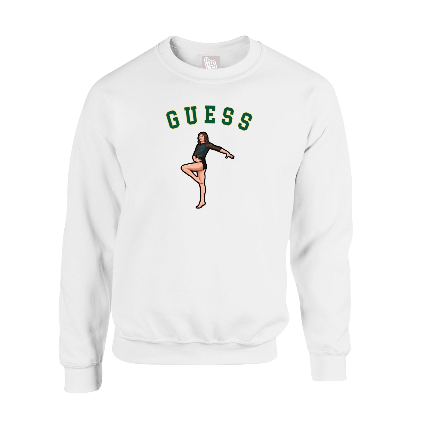 Fleece Crew — Shirsey Arch in White
