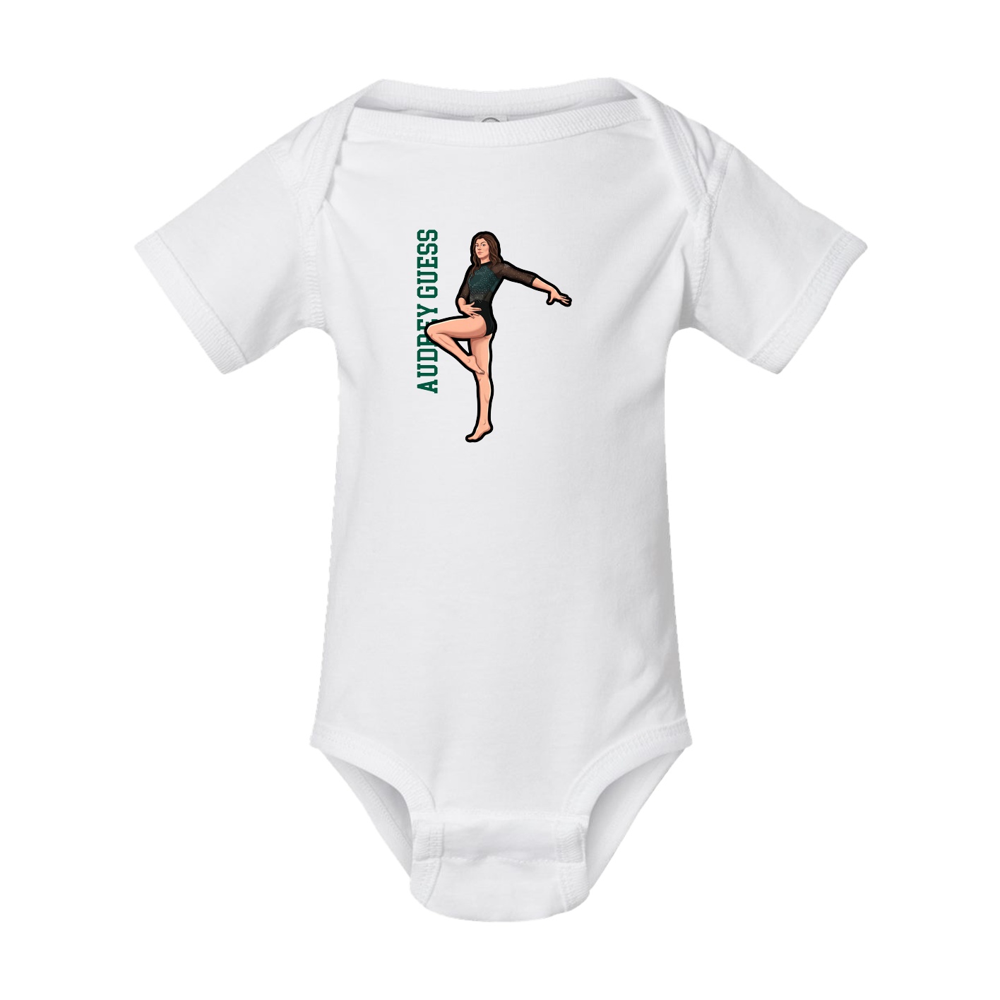 Baby Onesie — Name Vertical in White