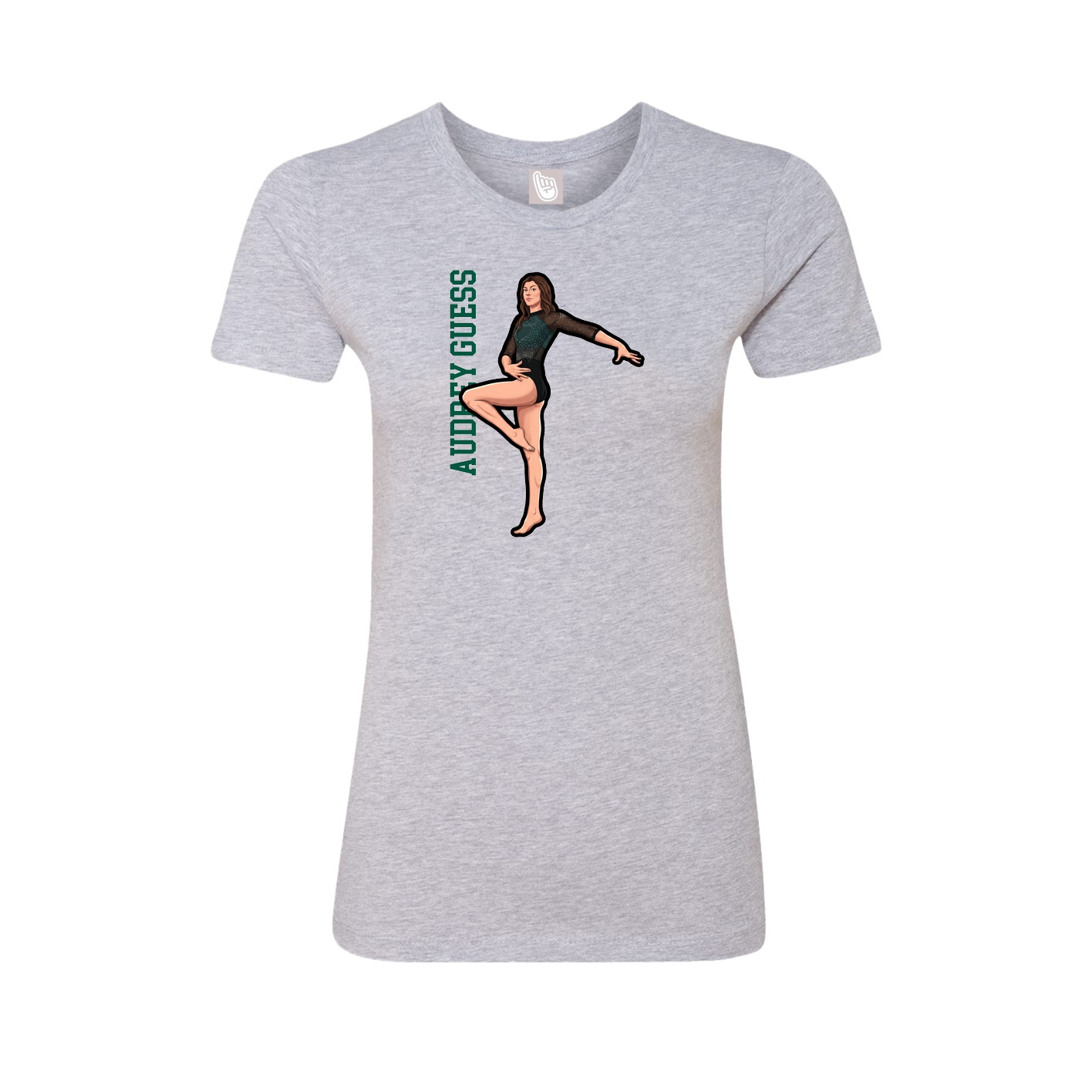 Womens Tee — Name Vertical in Grey