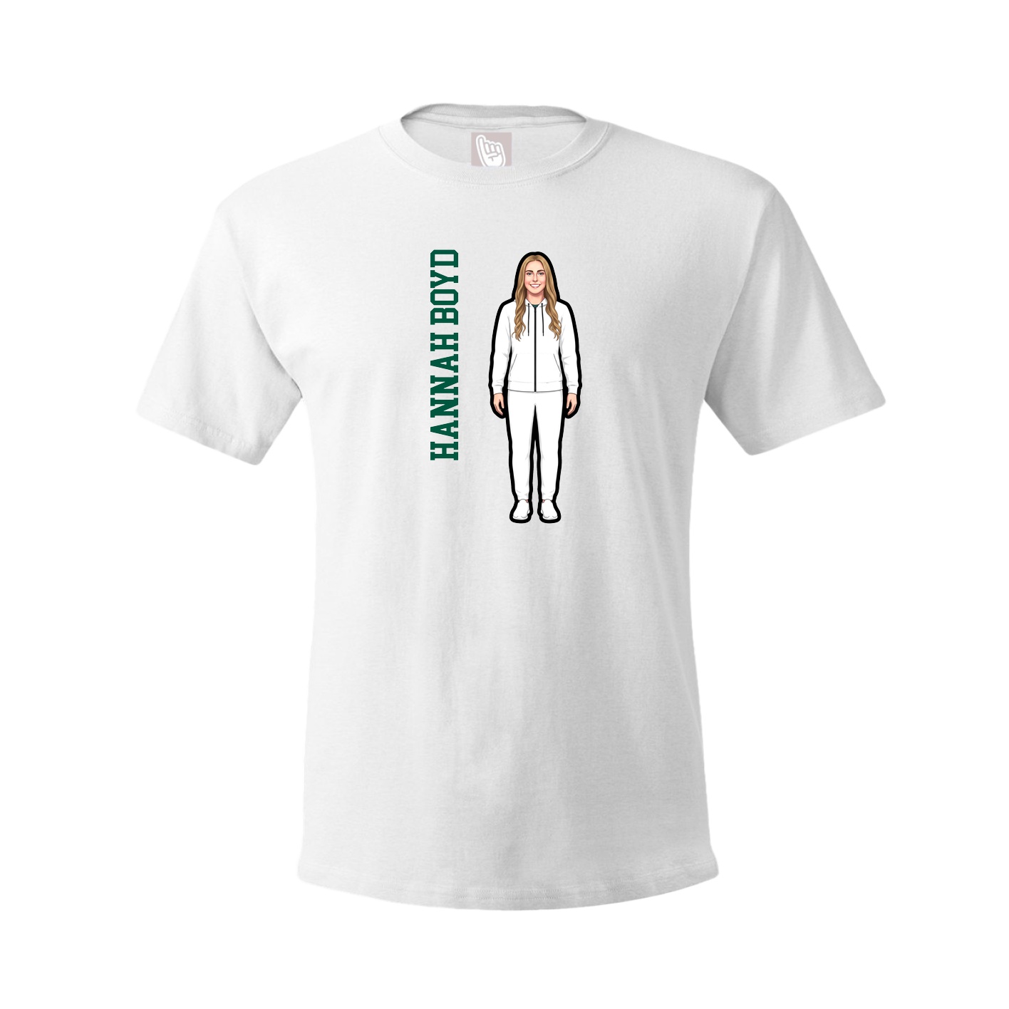 Tee — Name Vertical in White