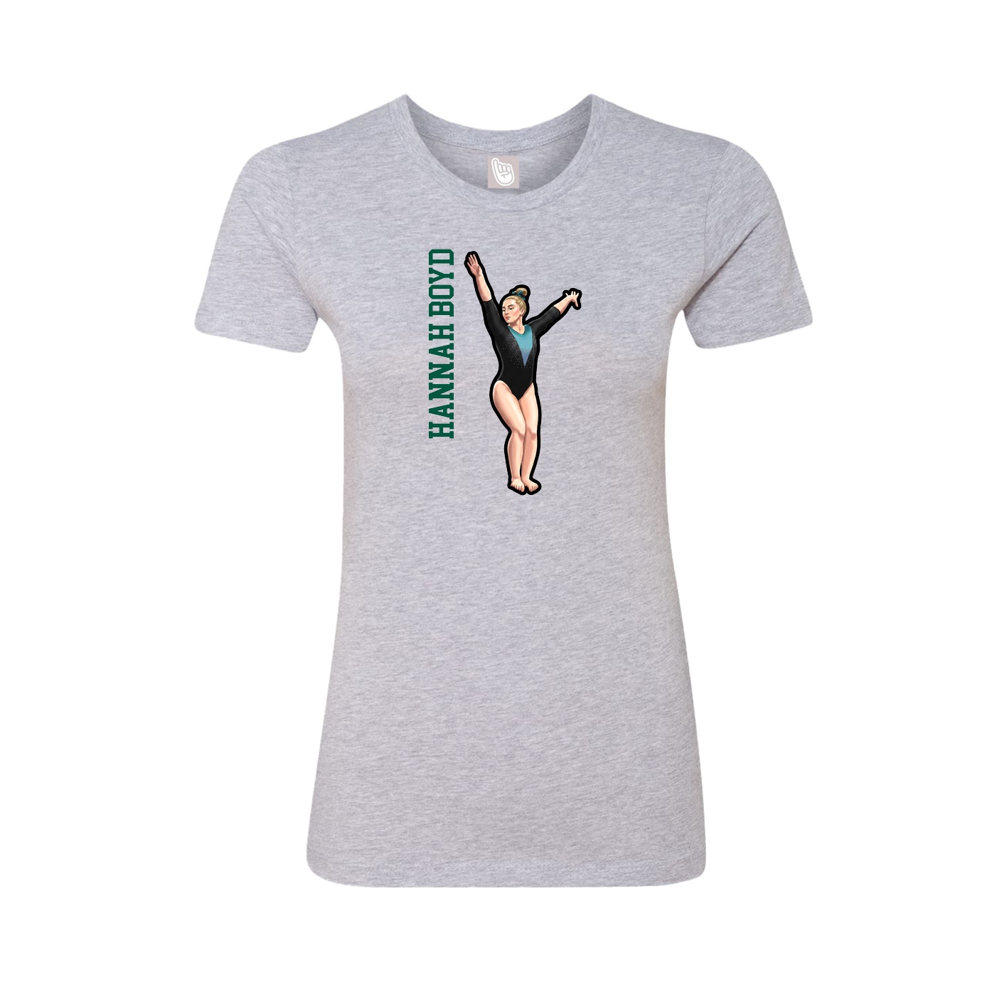 Womens Tee — Name Vertical in Grey