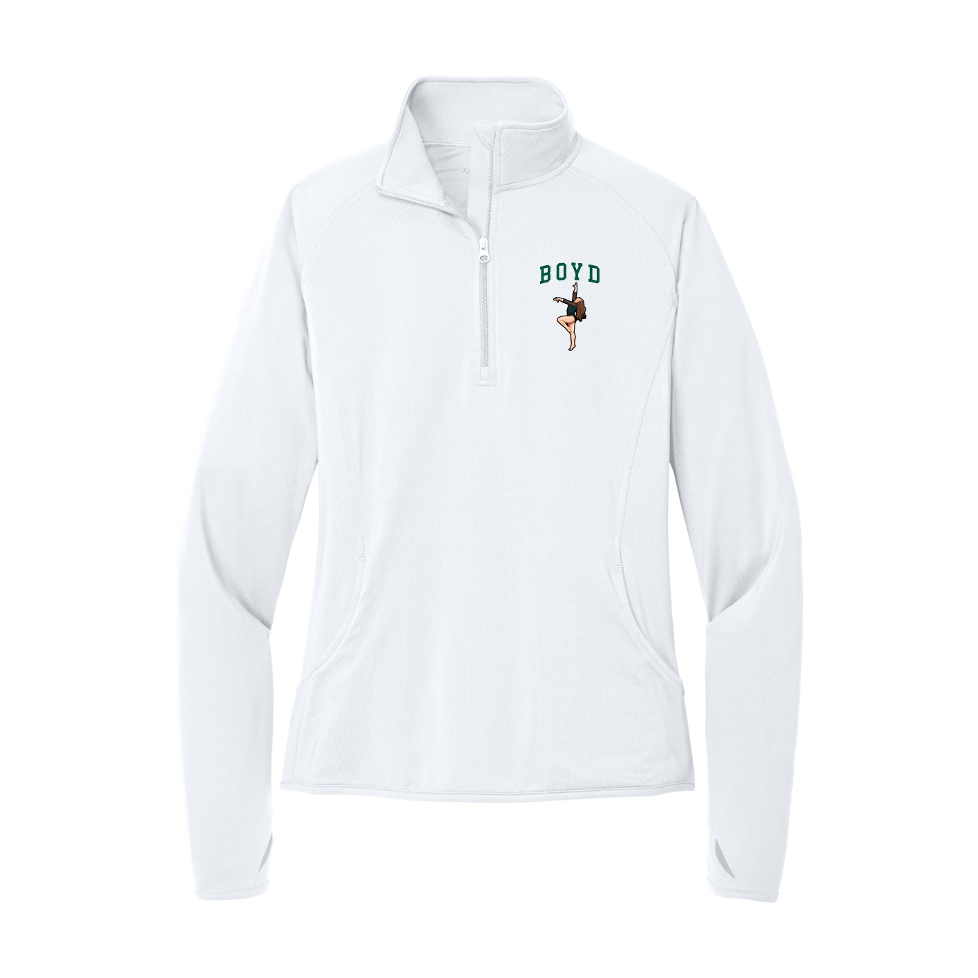 Women's Q-Zip Pullover — Shirsey in White