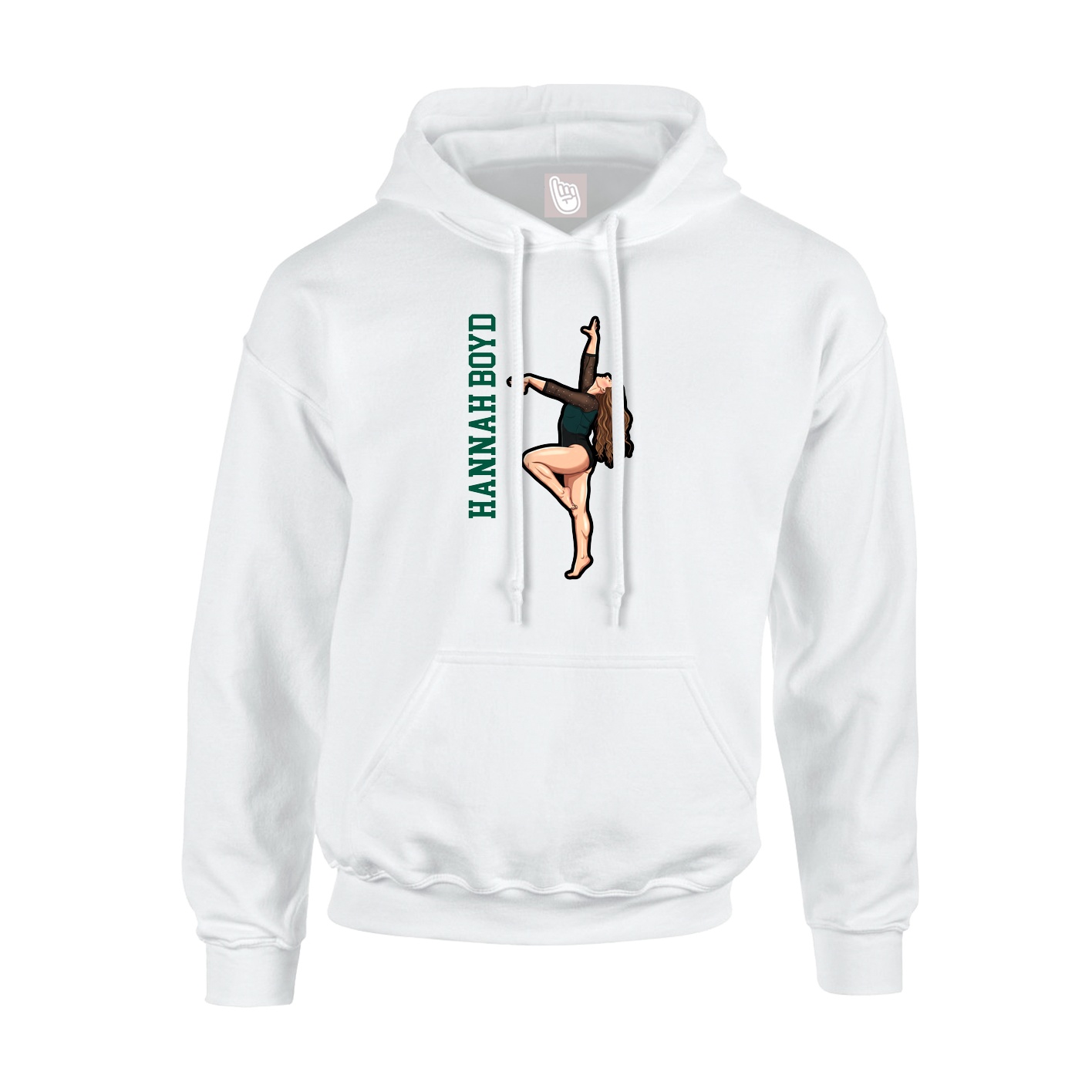 Hoodie — Name Vertical in White