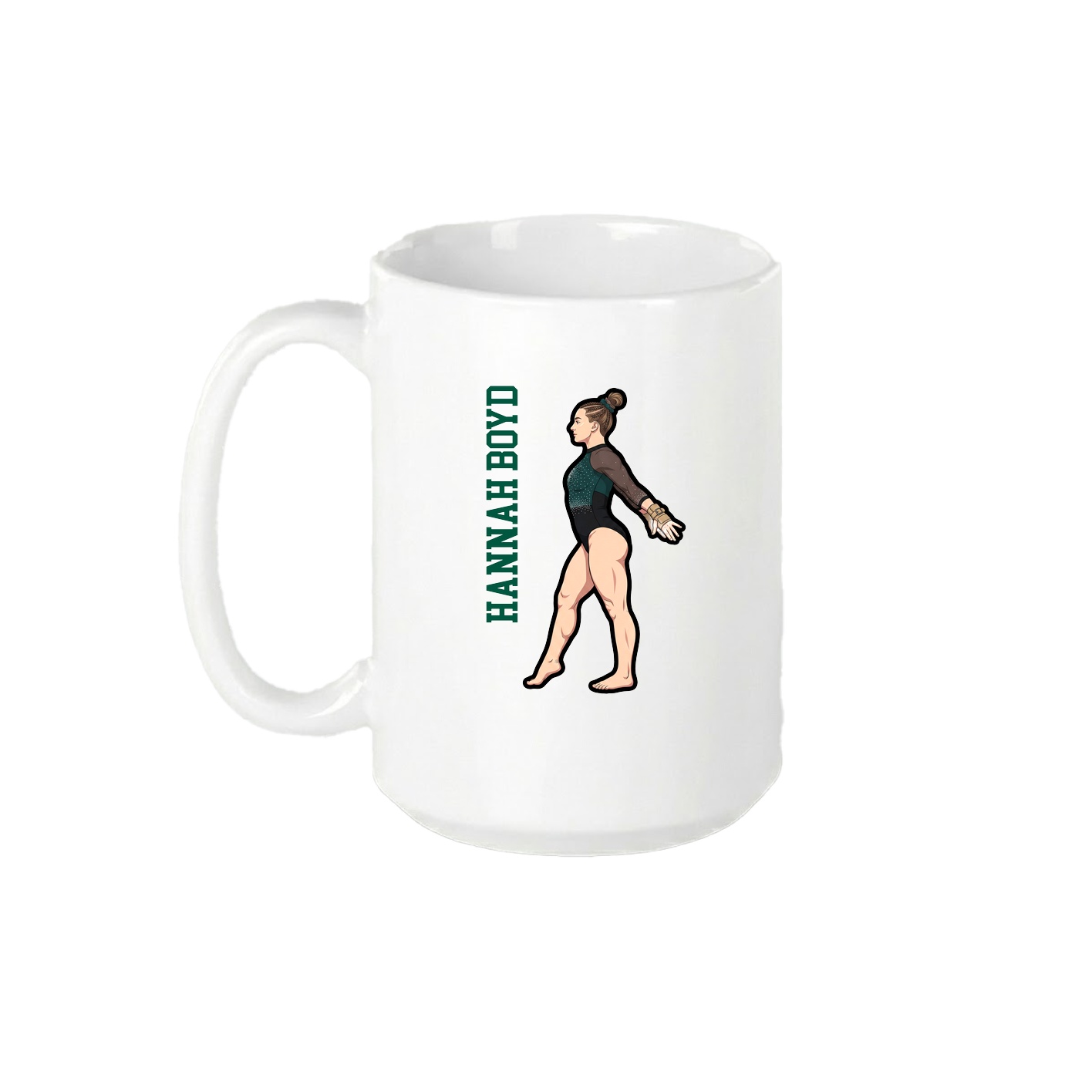 15oz Coffee Mug — Name Vertical in White