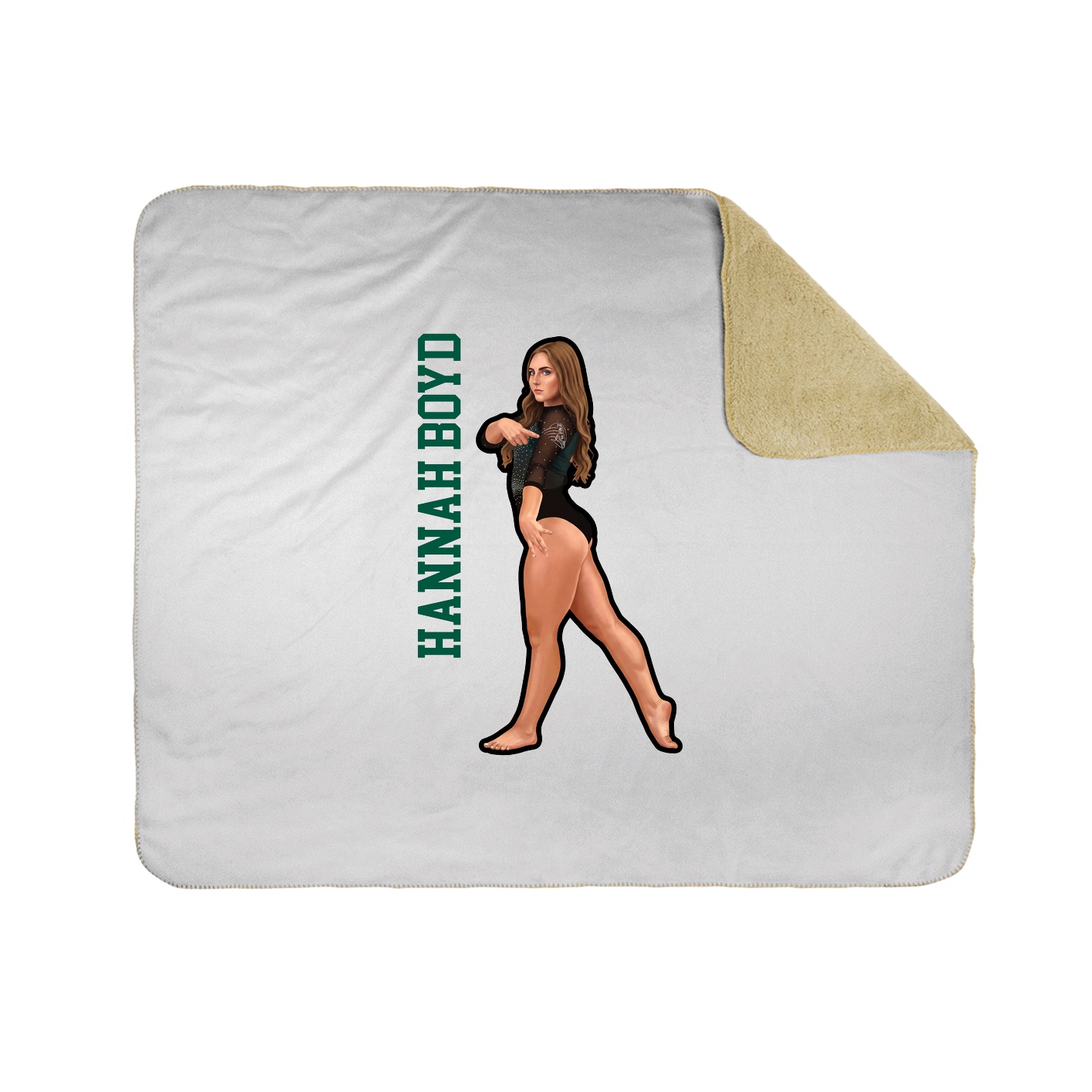 Throw Blanket — Name Vertical in White